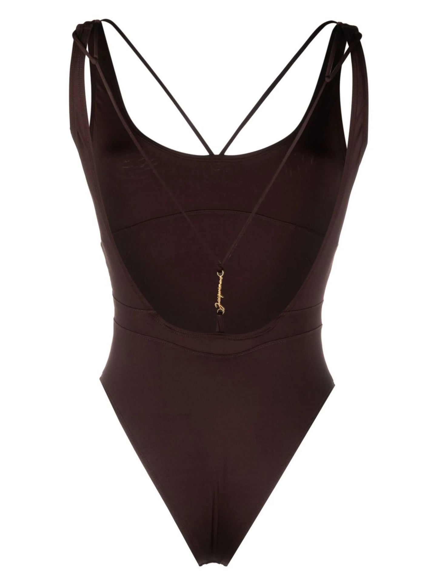 logo-plaque one-piece swimsuit