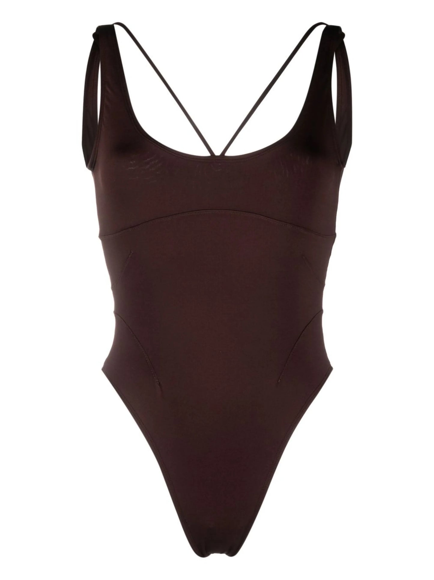 logo-plaque one-piece swimsuit