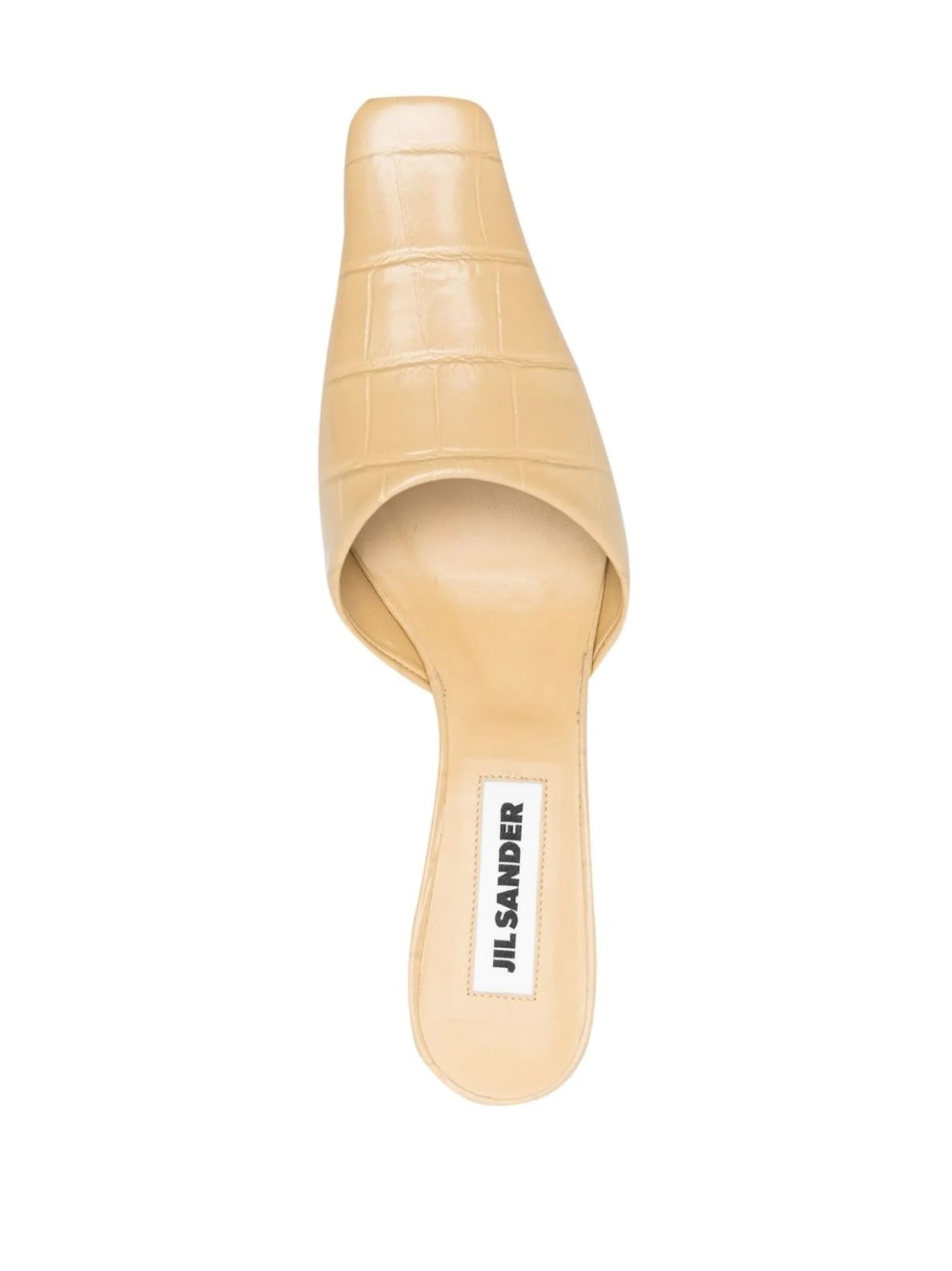 60mm leather crocodile effect mules
