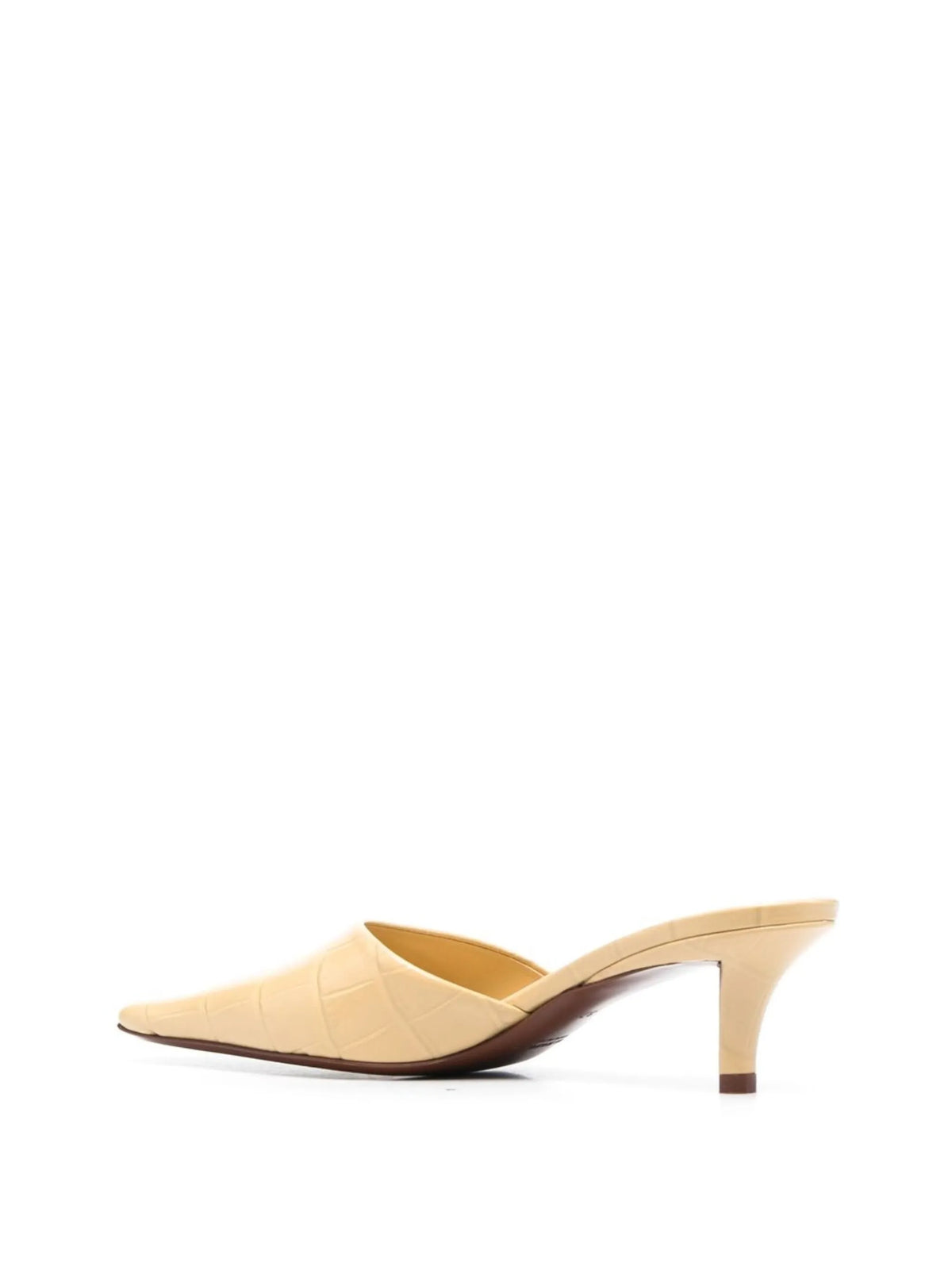 60mm leather crocodile effect mules
