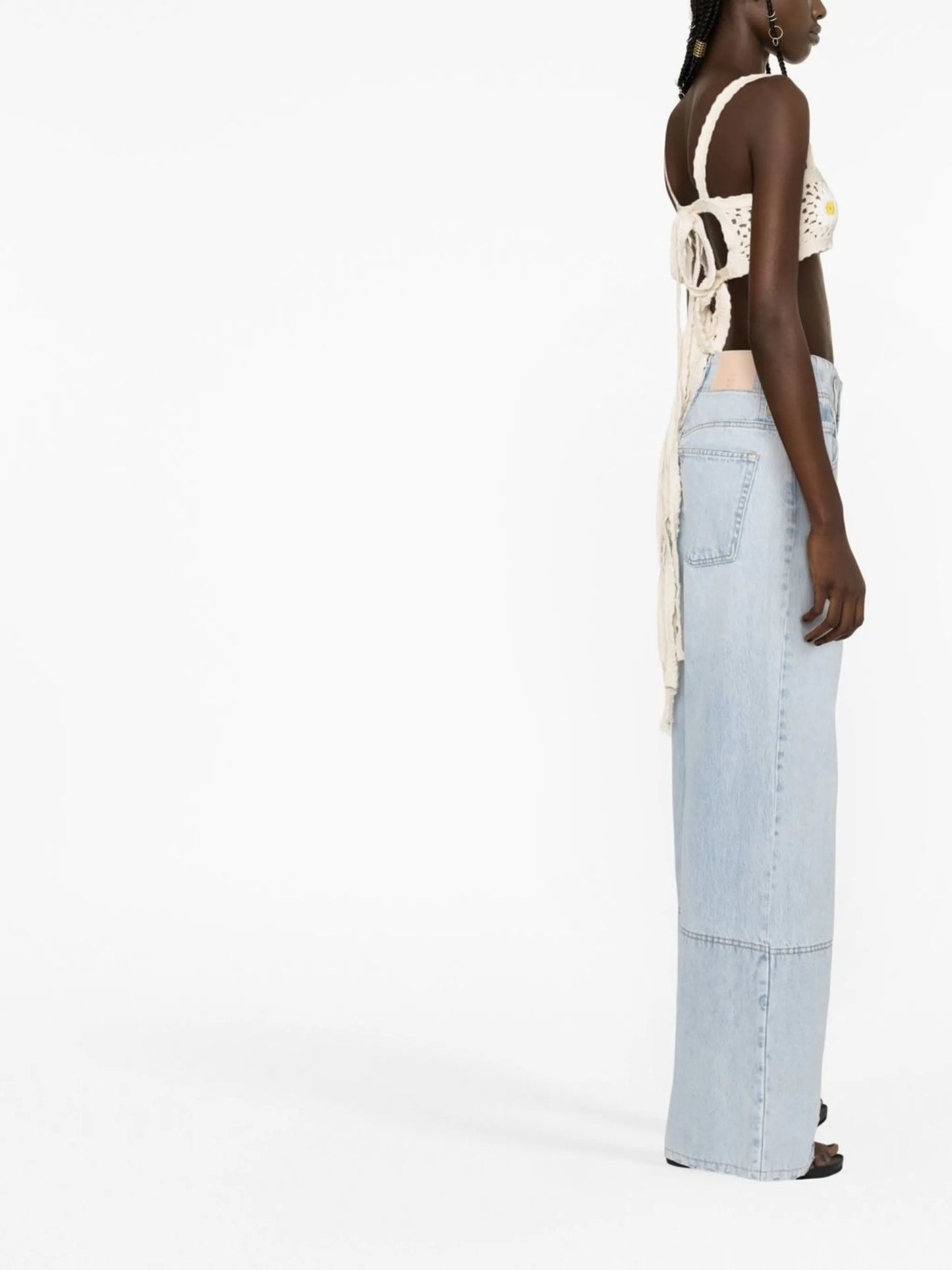 high-waisted wide-leg jeans