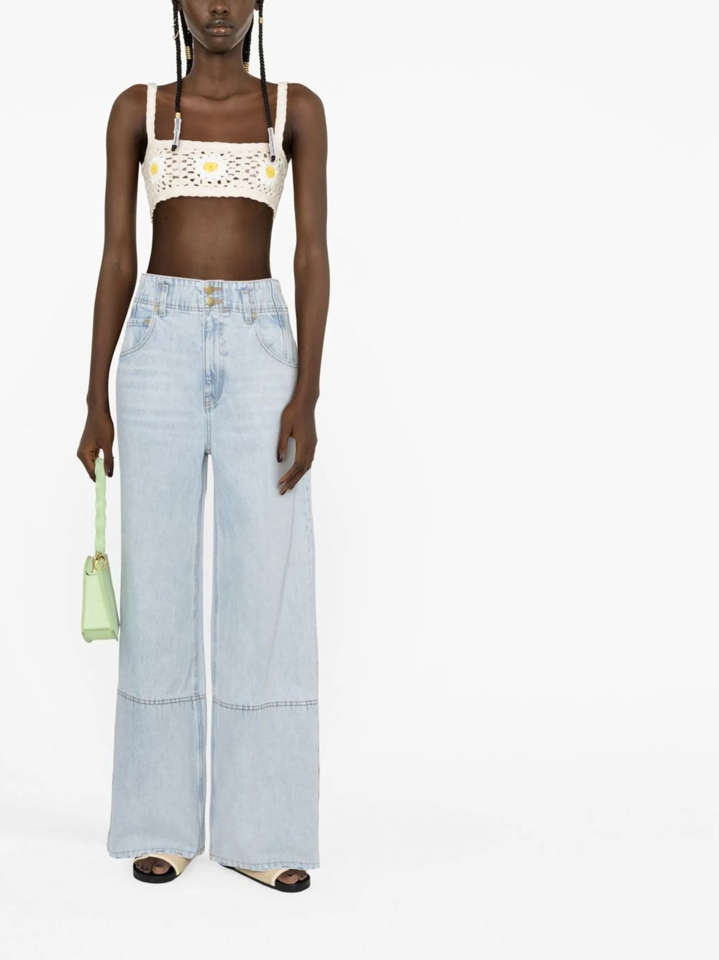 high-waisted wide-leg jeans