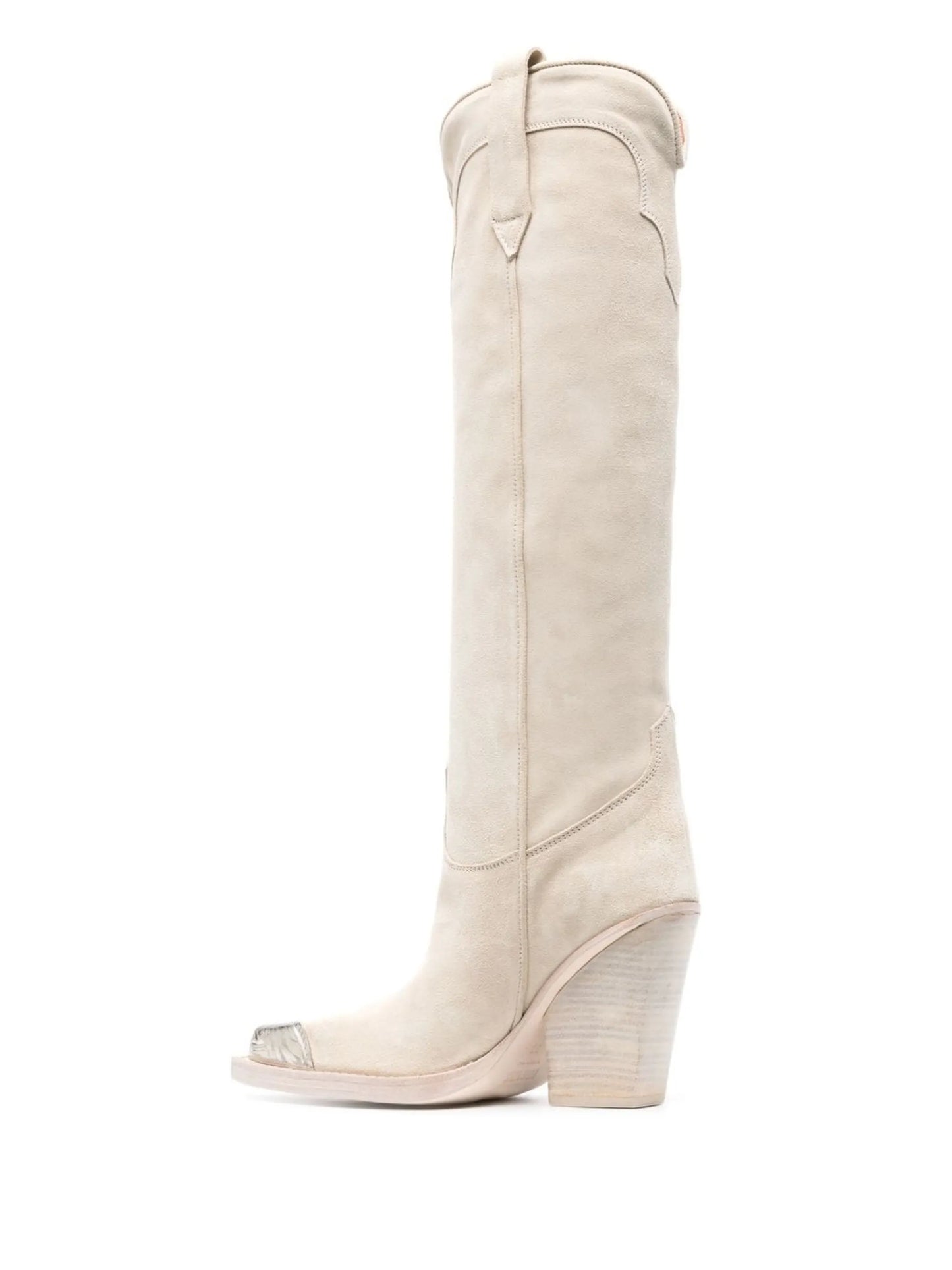 pointed 100mm suede boots