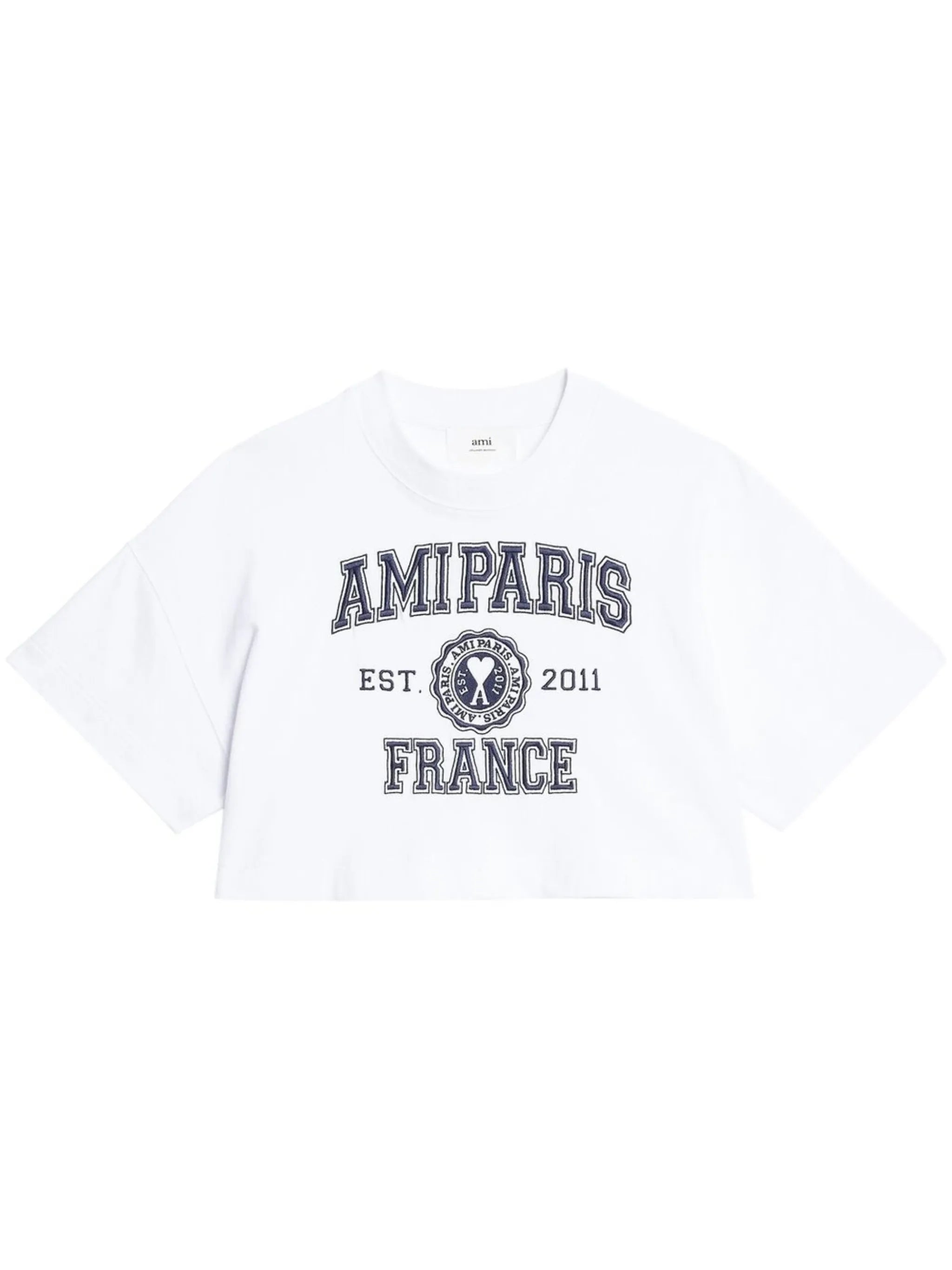 logo-print cropped T-shirt