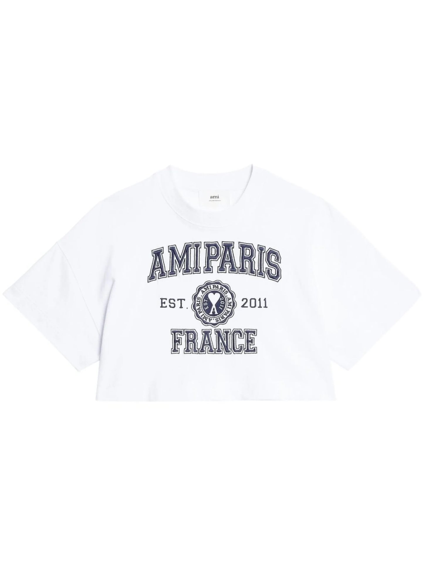 logo-print cropped T-shirt