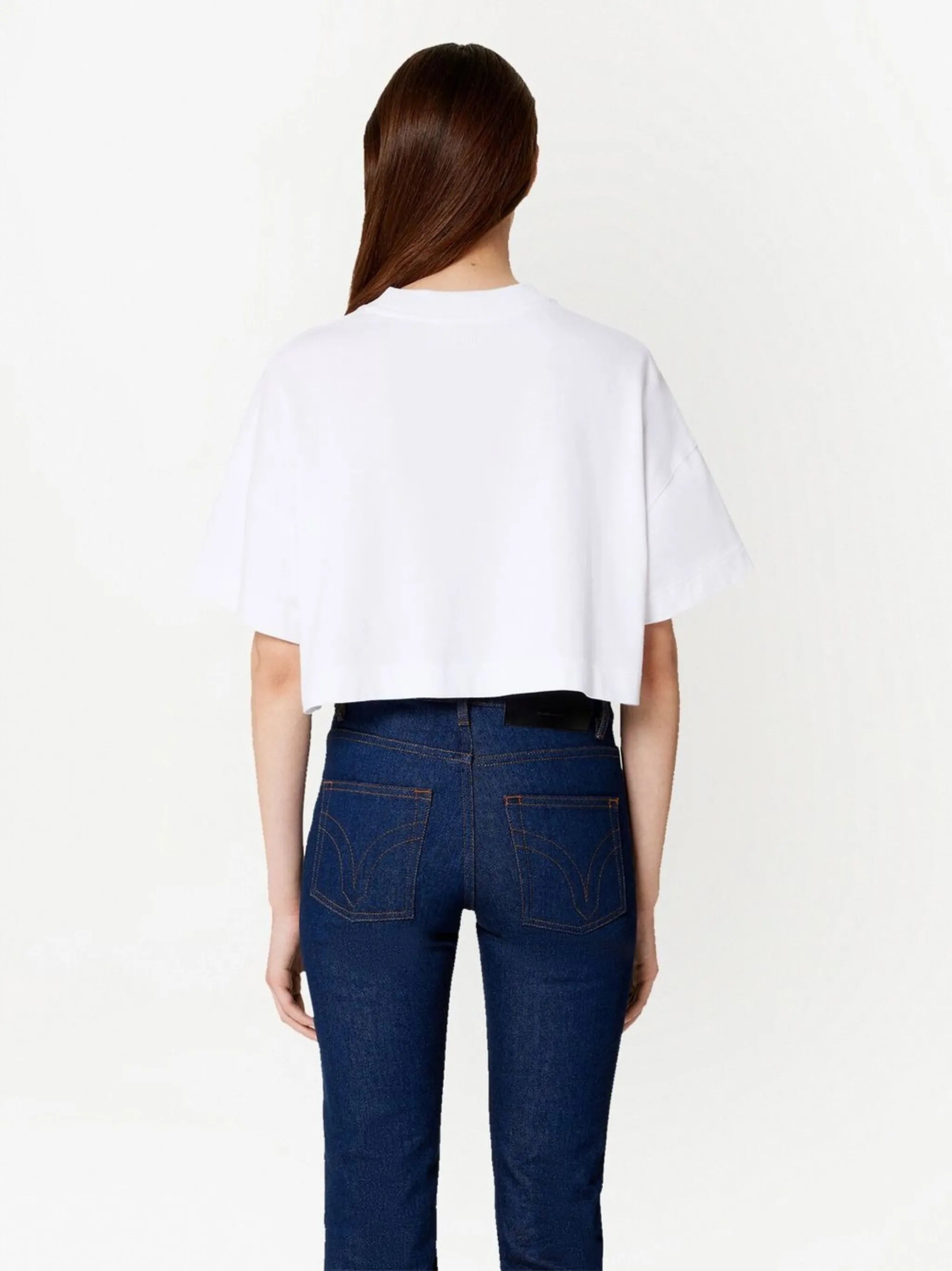 logo-print cropped T-shirt