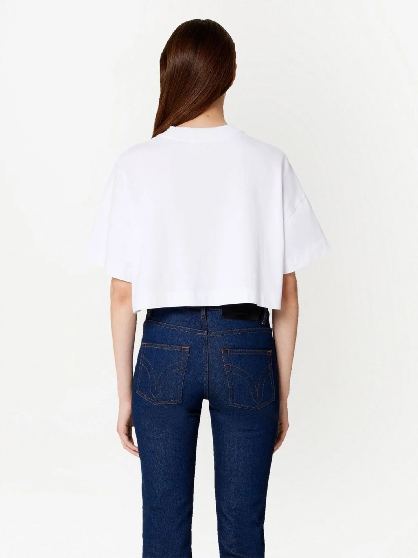 logo-print cropped T-shirt