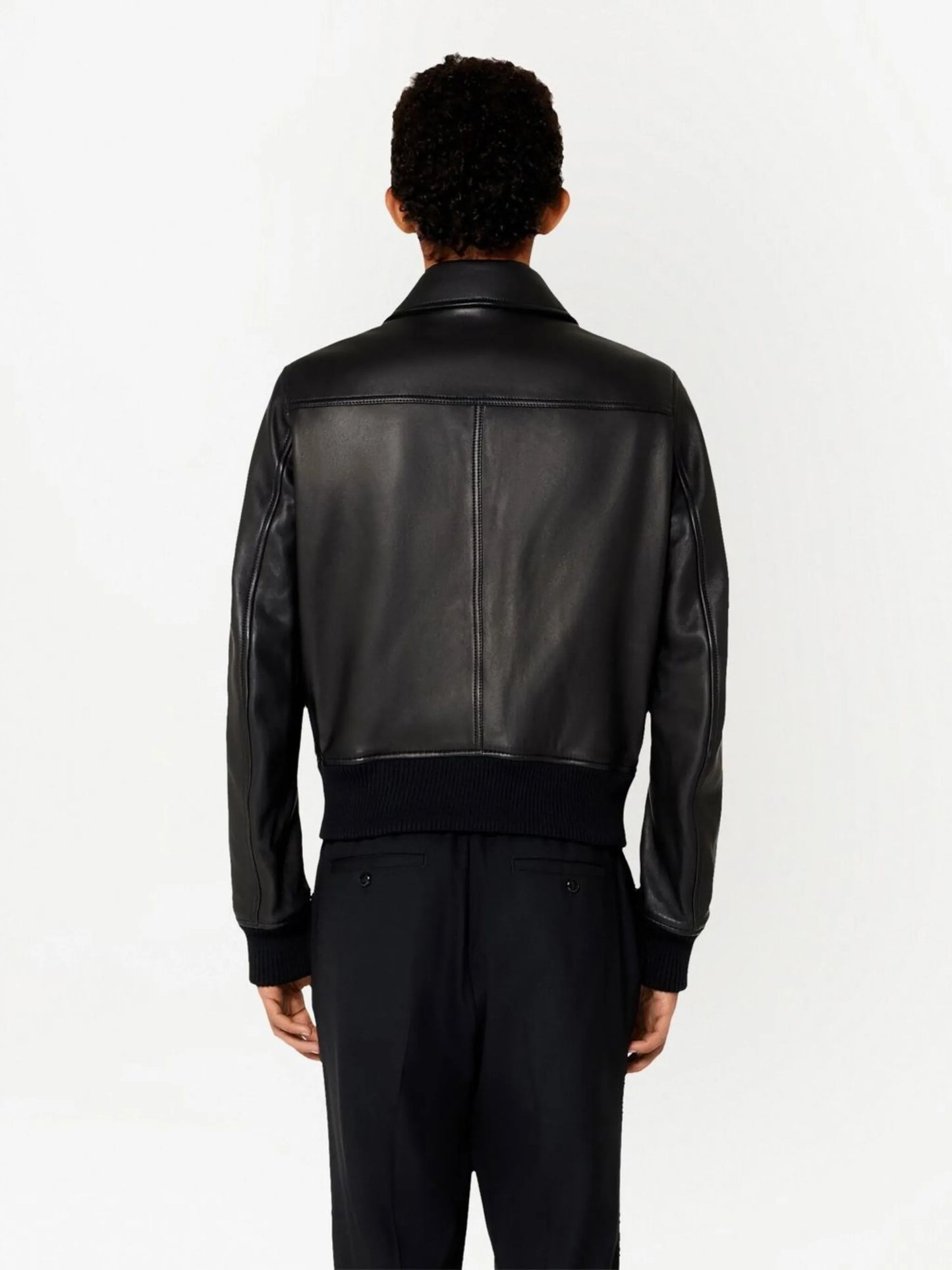 zip-up leather jacket