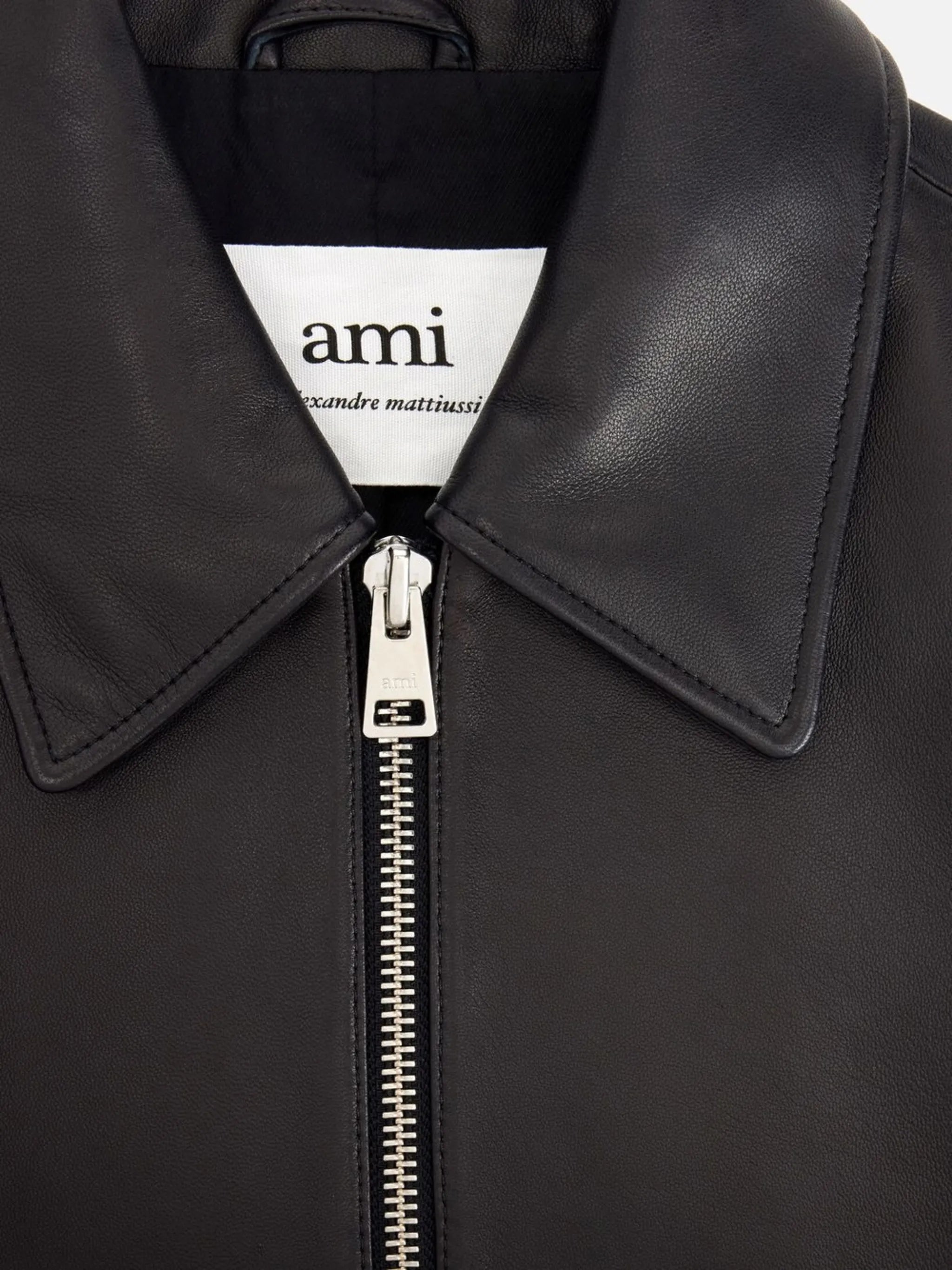 zip-up leather jacket