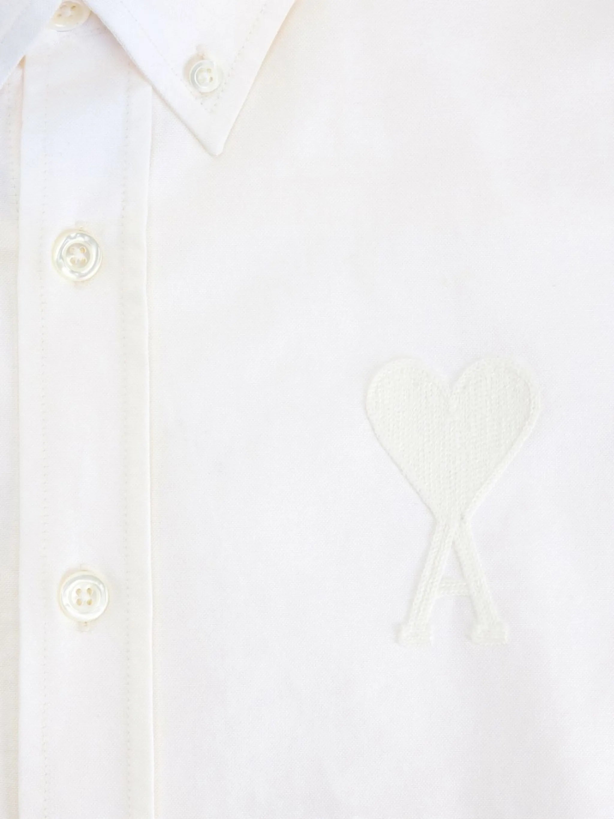 embroidered-logo button-down shirt