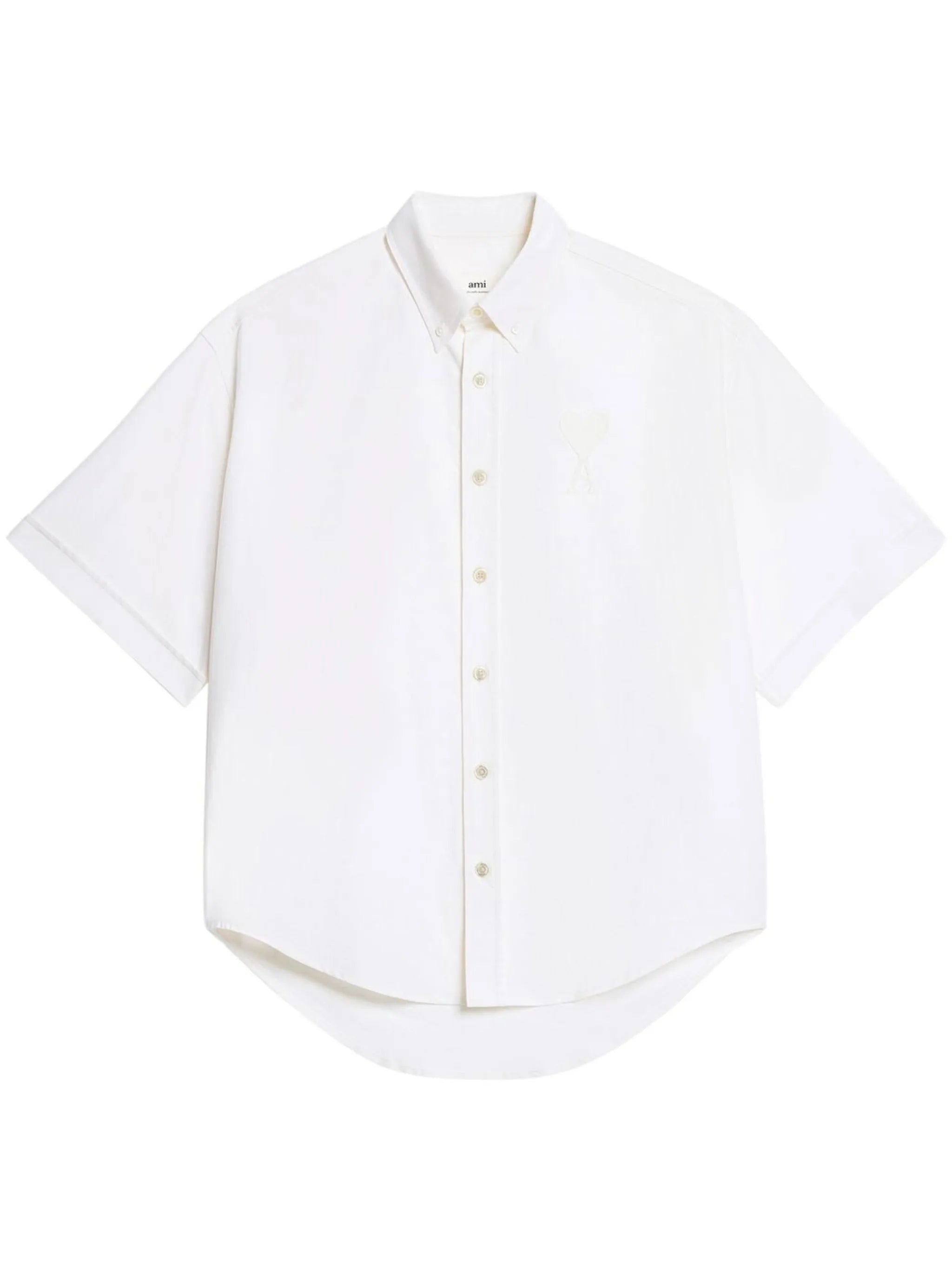 embroidered-logo button-down shirt