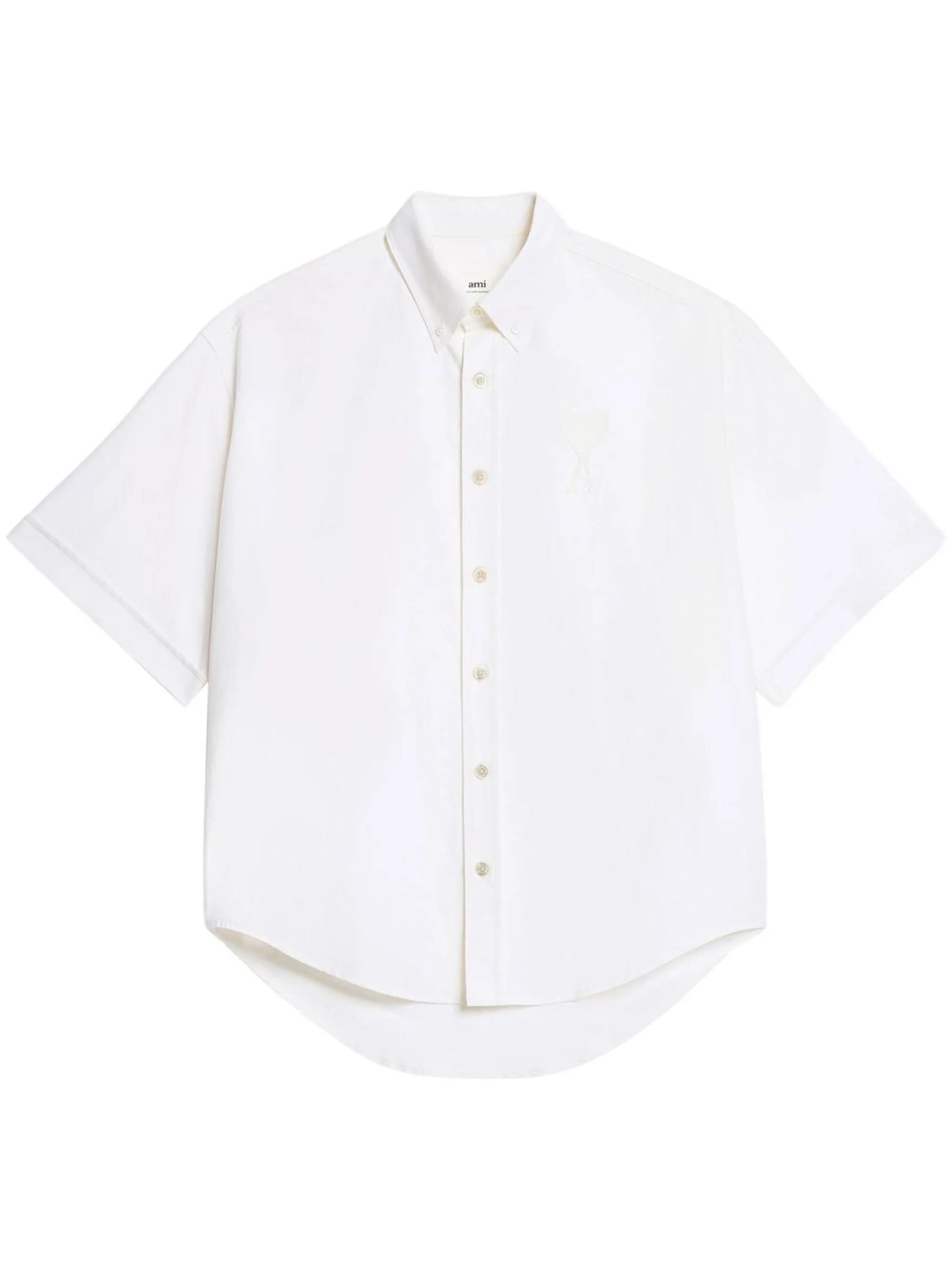 embroidered-logo button-down shirt