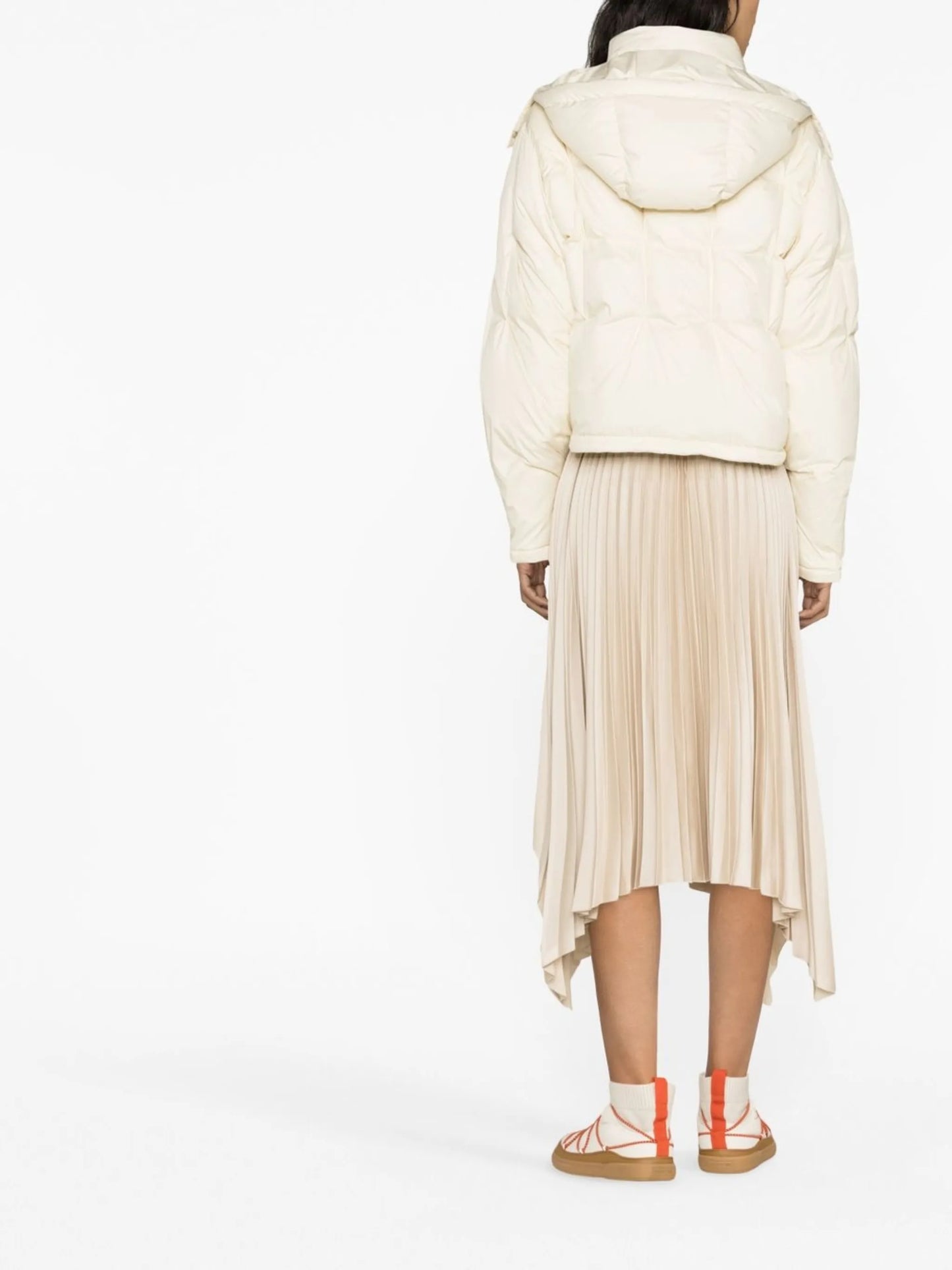 pleated handkerchief hem skirt