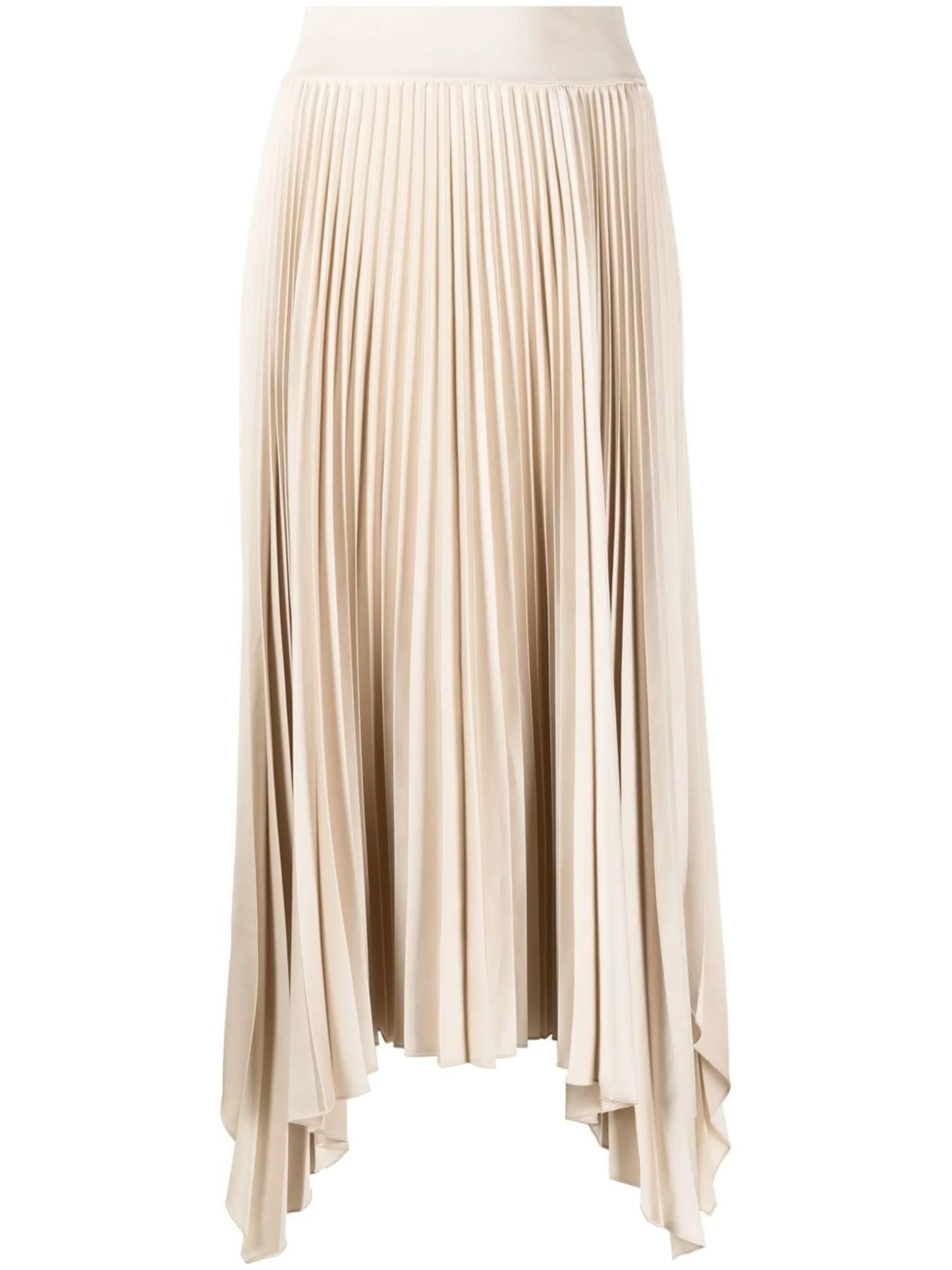 pleated handkerchief hem skirt