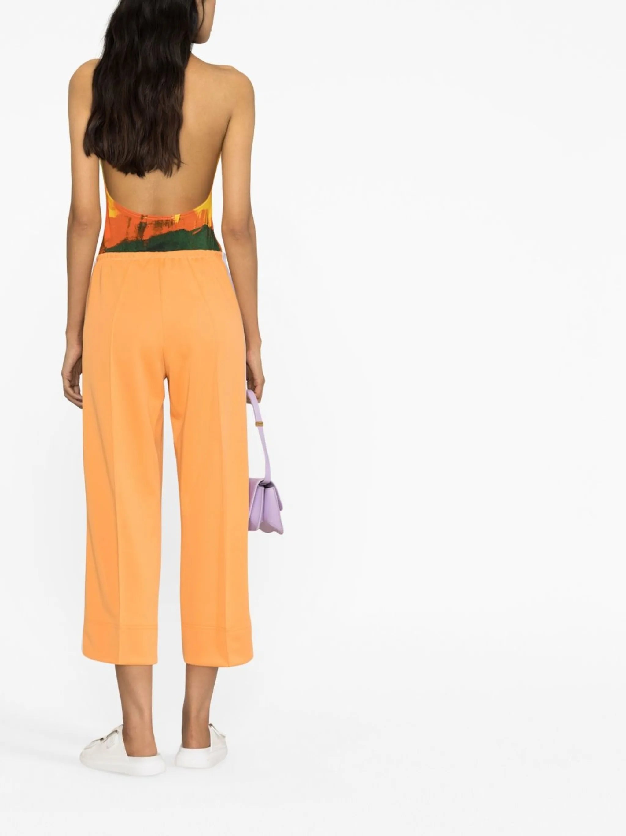 side-stripe cropped track pants