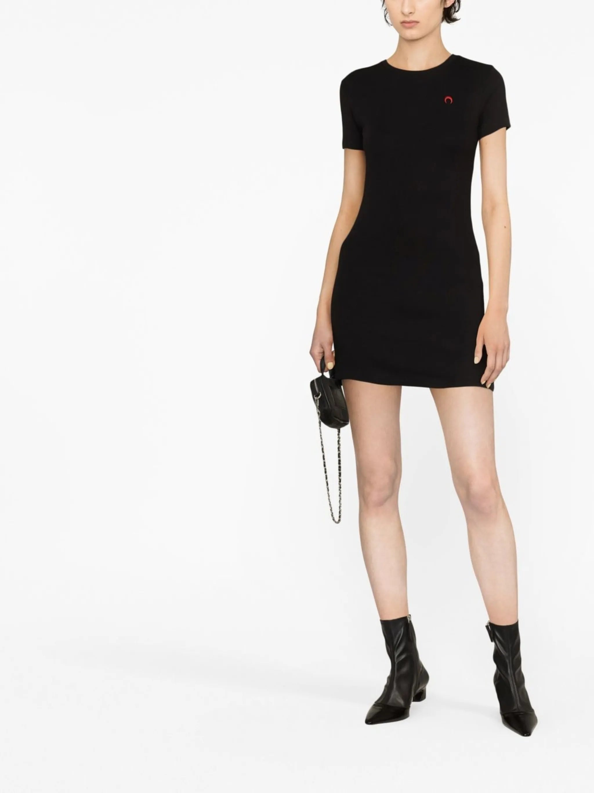 logo-embroidered organic cotton T-shirt dress