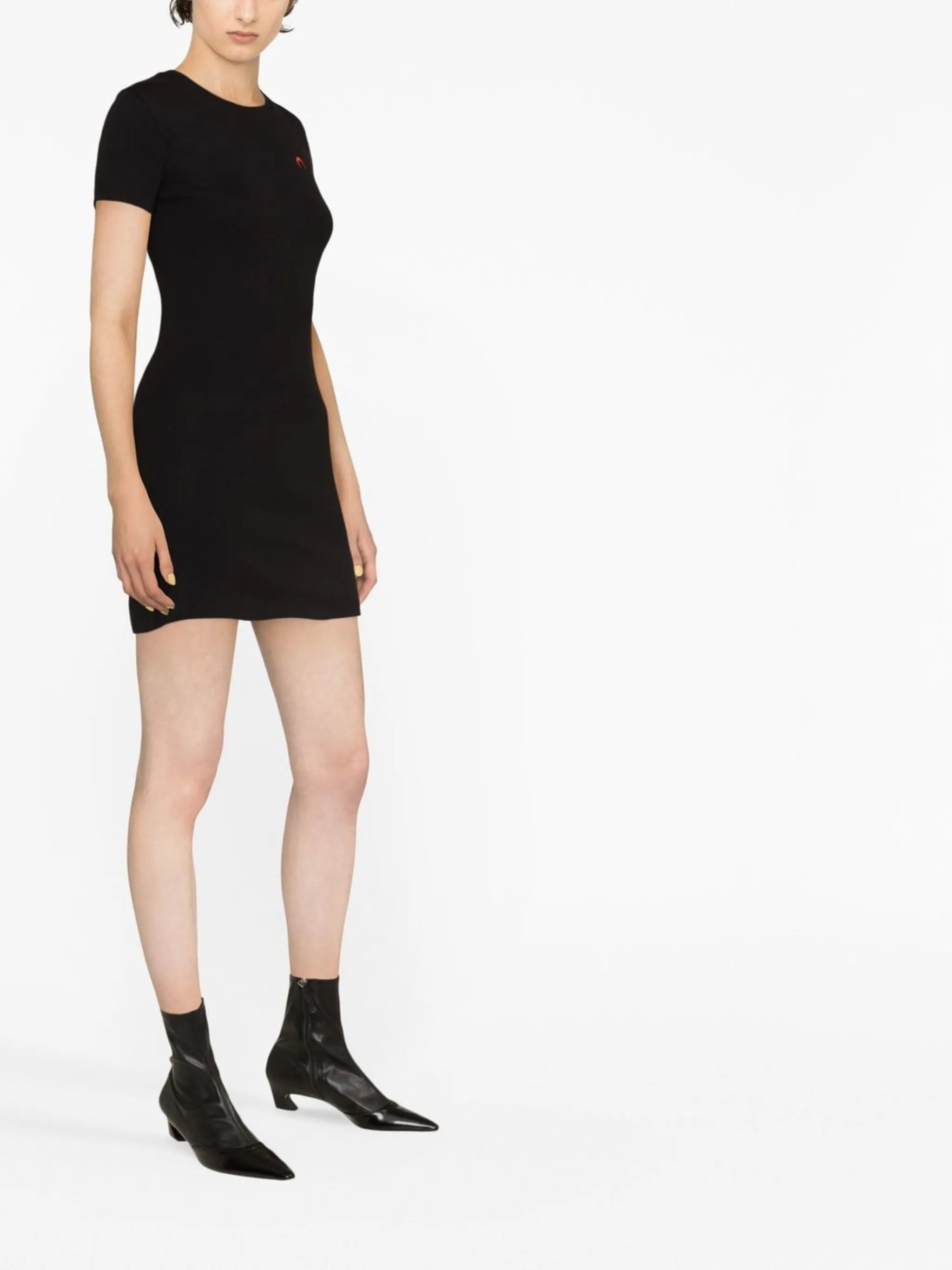 logo-embroidered organic cotton T-shirt dress