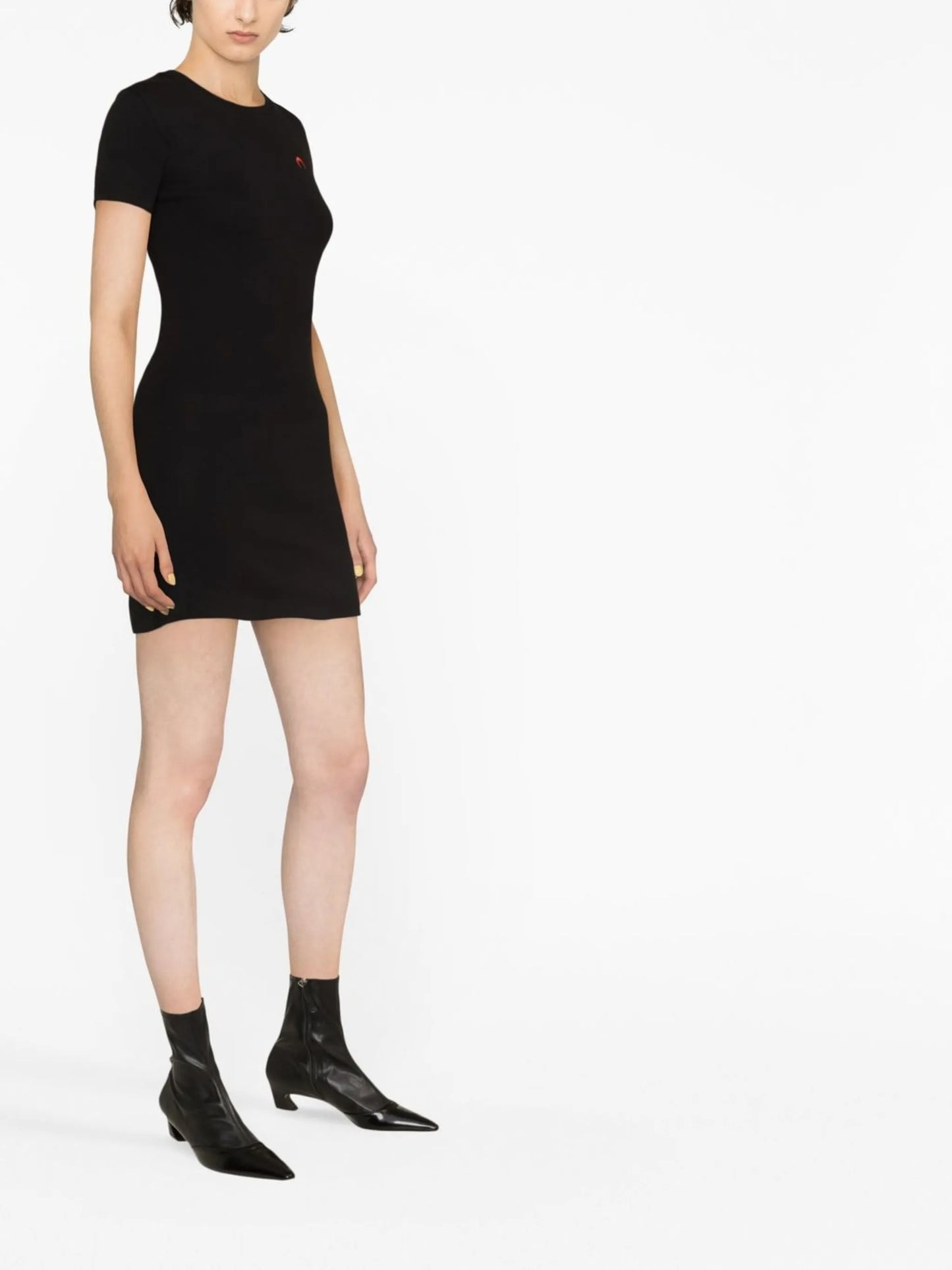 logo-embroidered organic cotton T-shirt dress