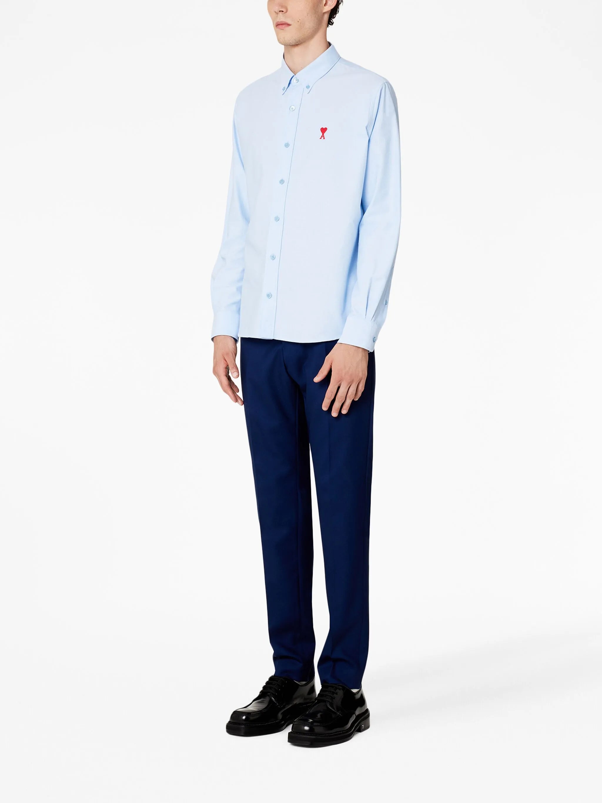 embroidered-logo poplin shirt