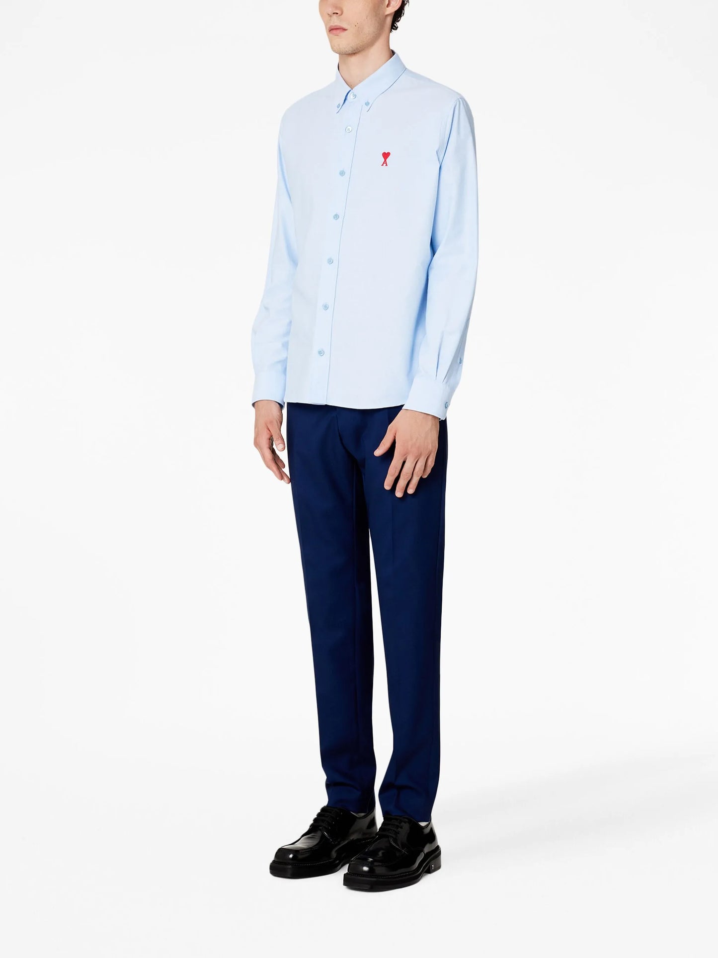 embroidered-logo poplin shirt