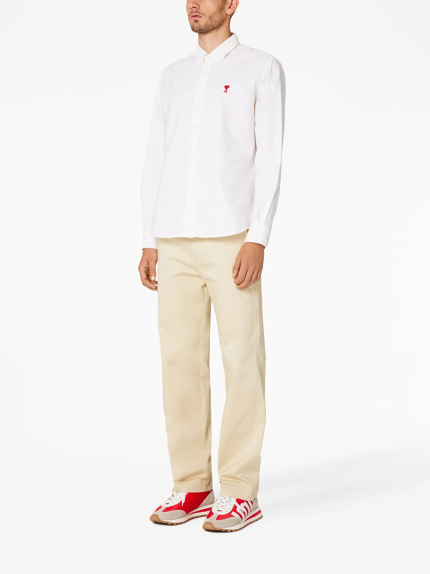 embroidered-logo poplin shirt