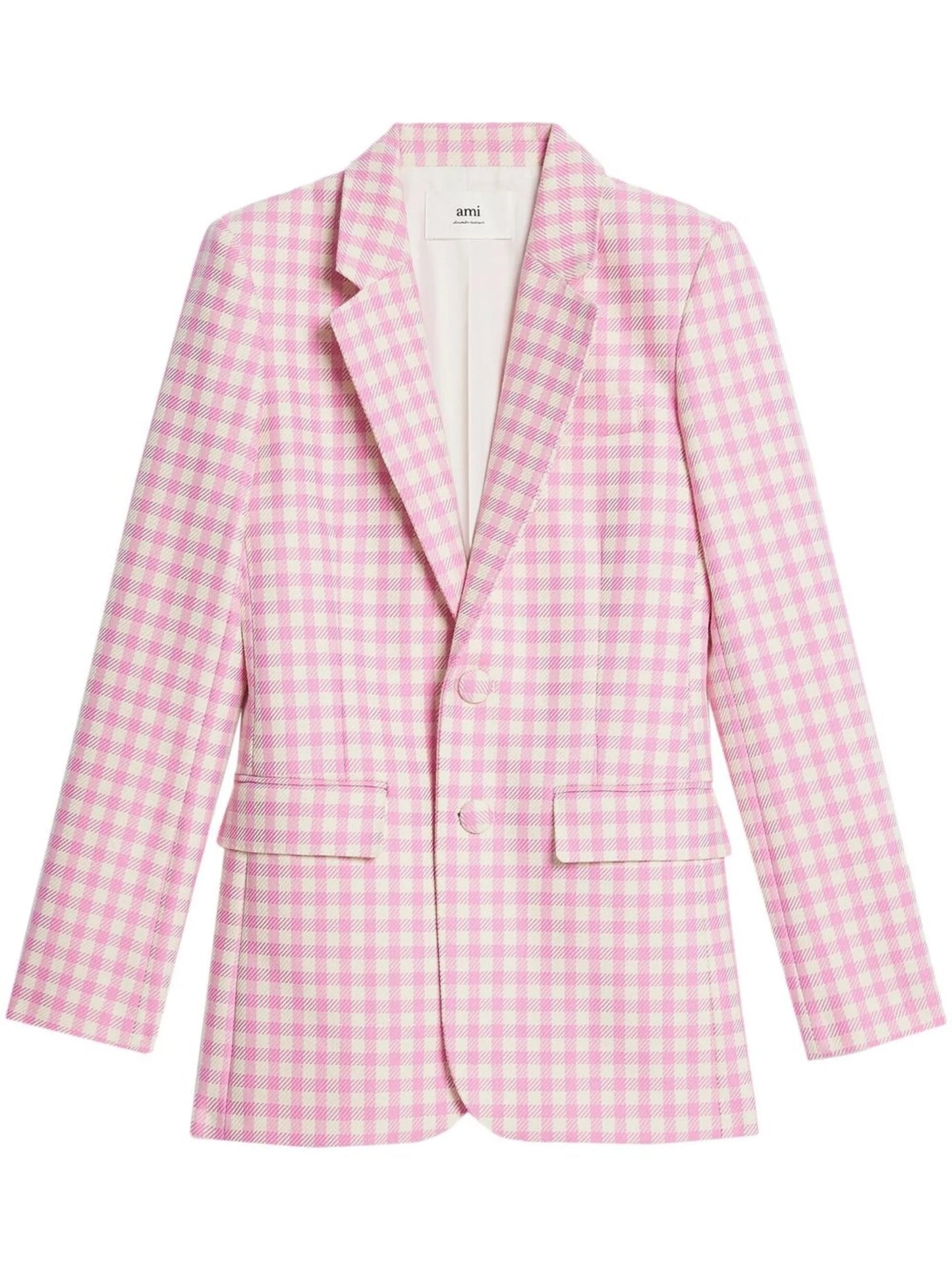 check-print single-breasted blazer