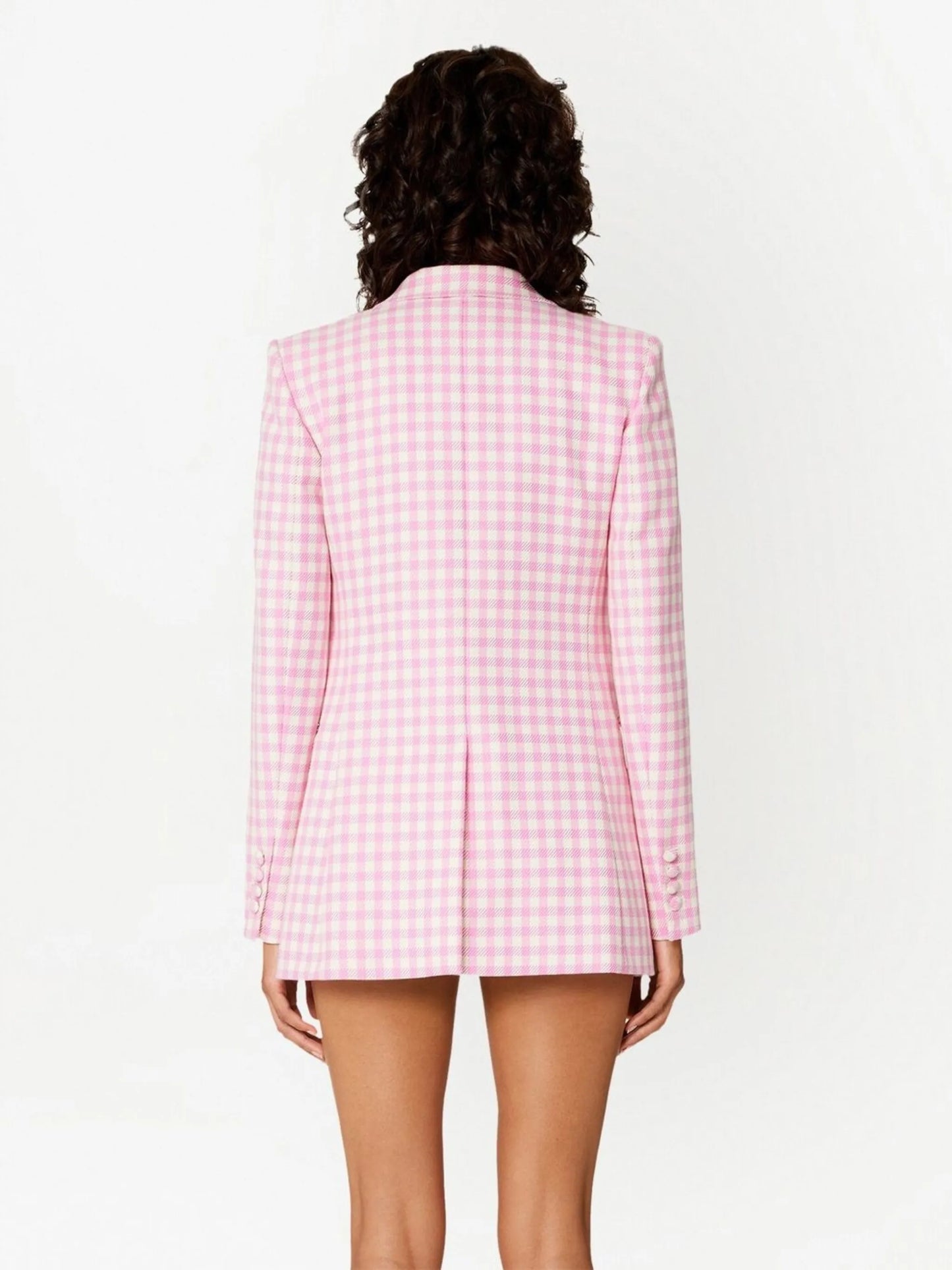 check-print single-breasted blazer