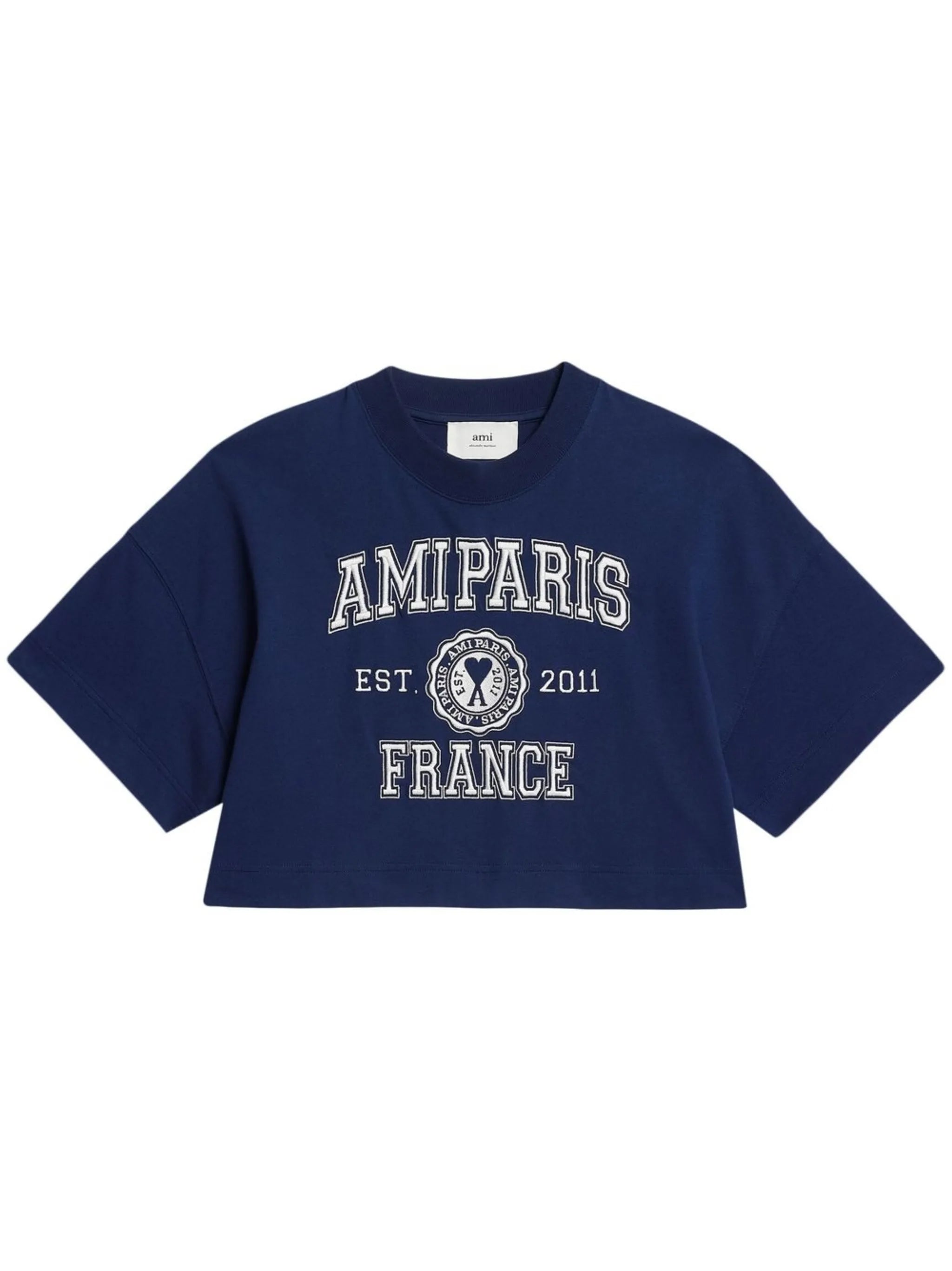 logo-print cropped cotton T-shirt