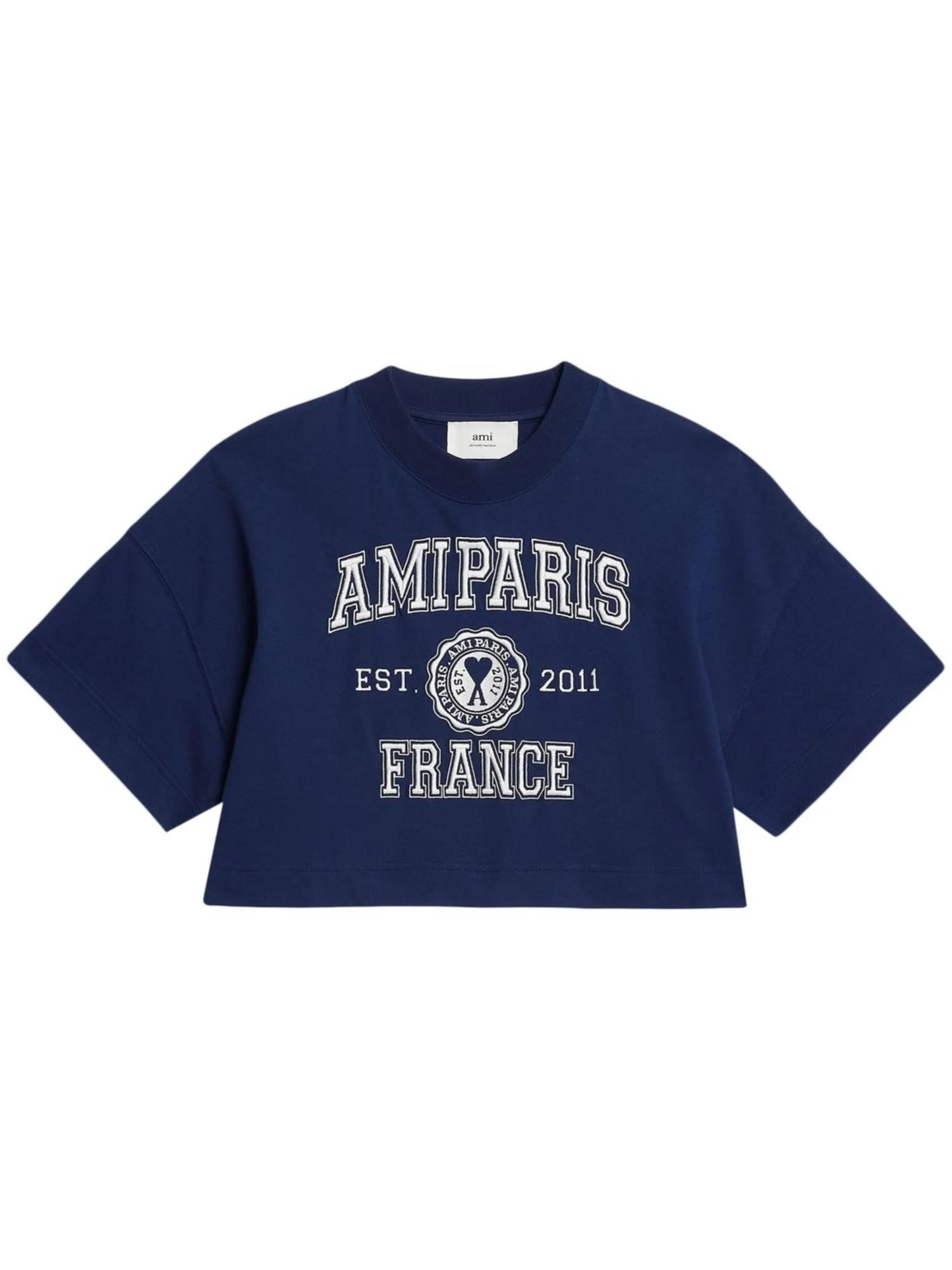 logo-print cropped cotton T-shirt