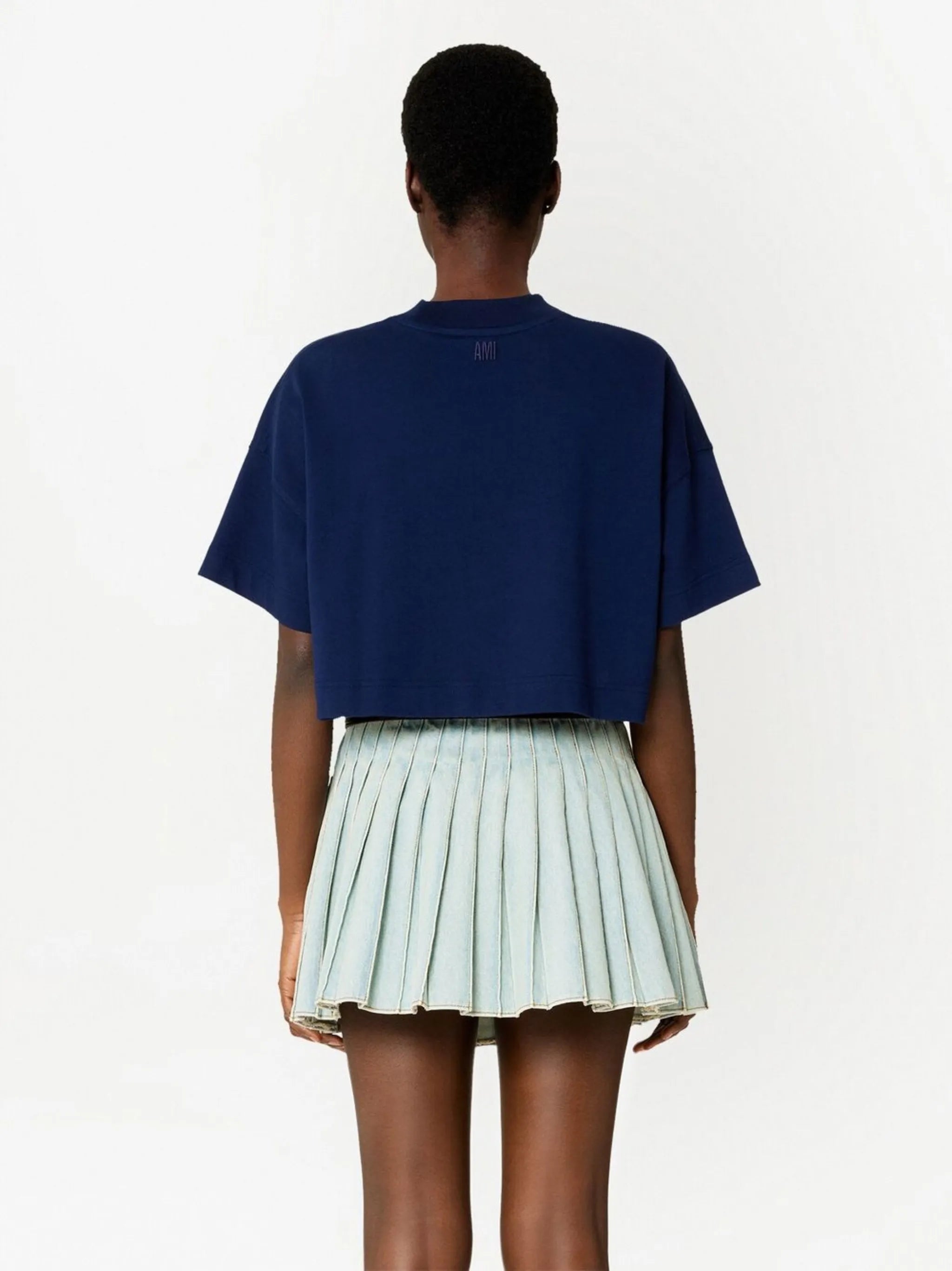 logo-print cropped cotton T-shirt