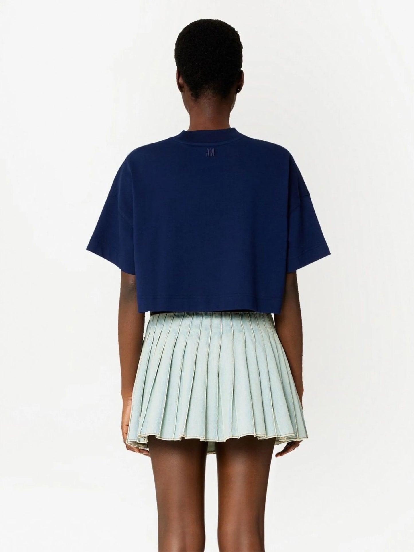 logo-print cropped cotton T-shirt