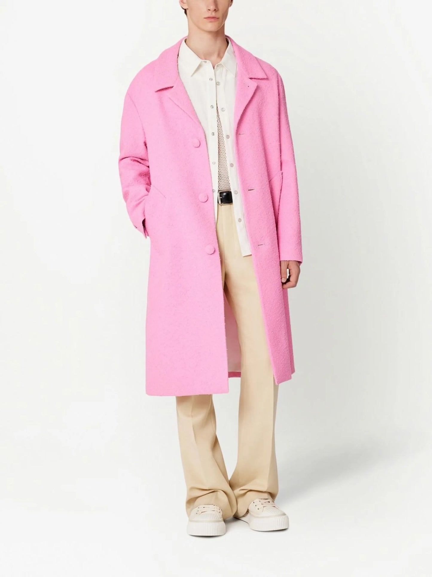 tweed single-breasted coat