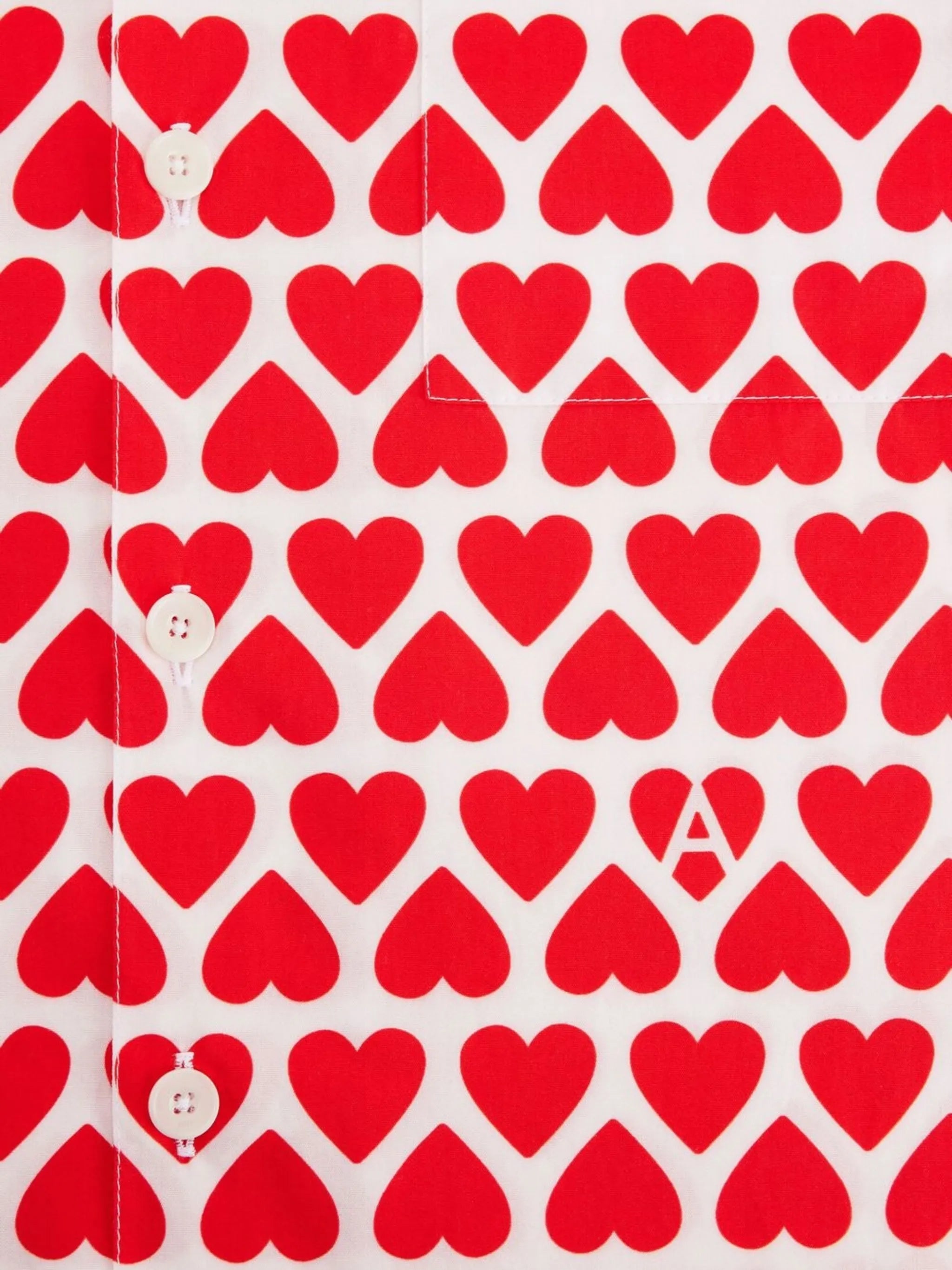 heart-print short-sleeve shirt