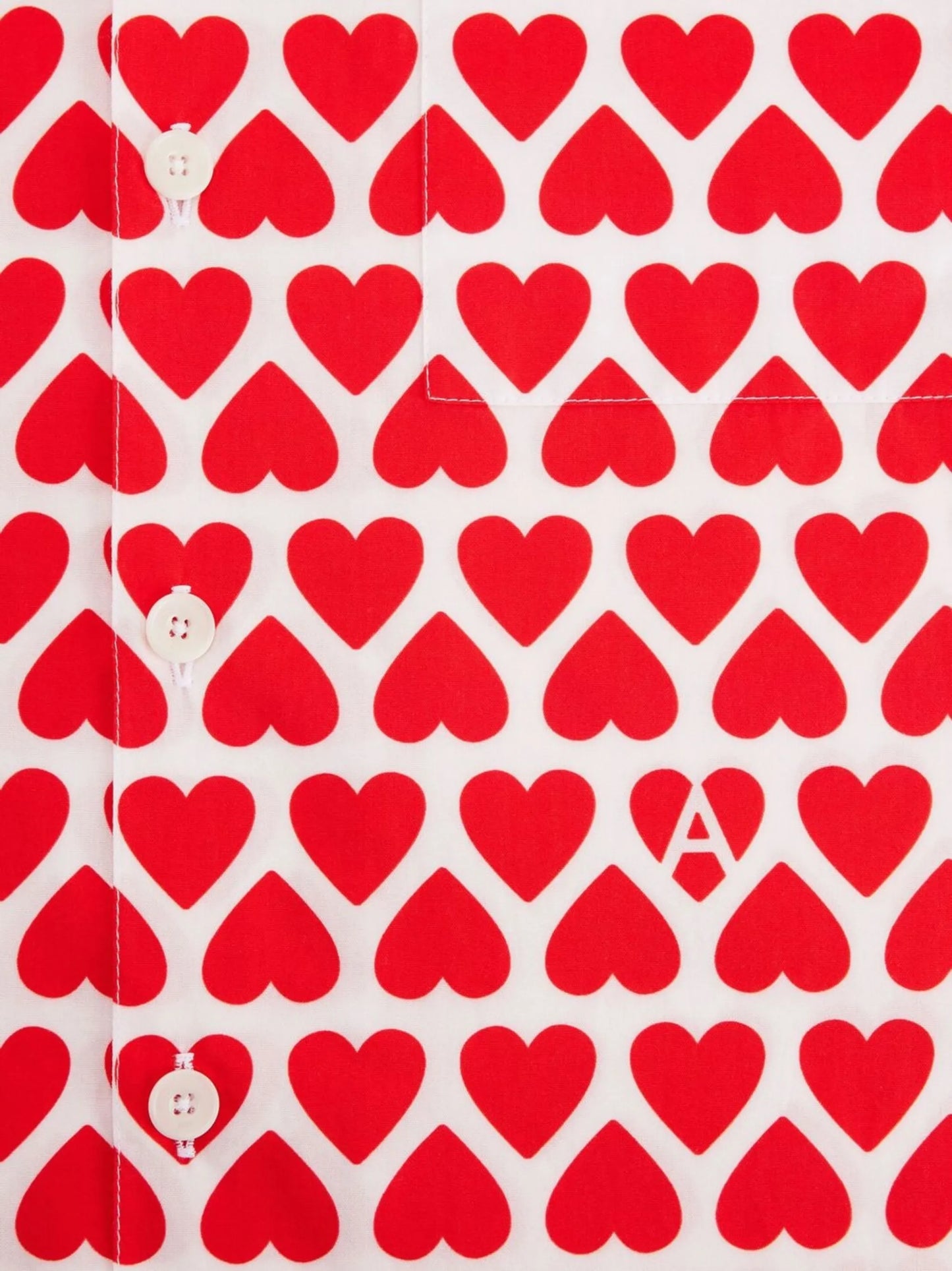 heart-print short-sleeve shirt