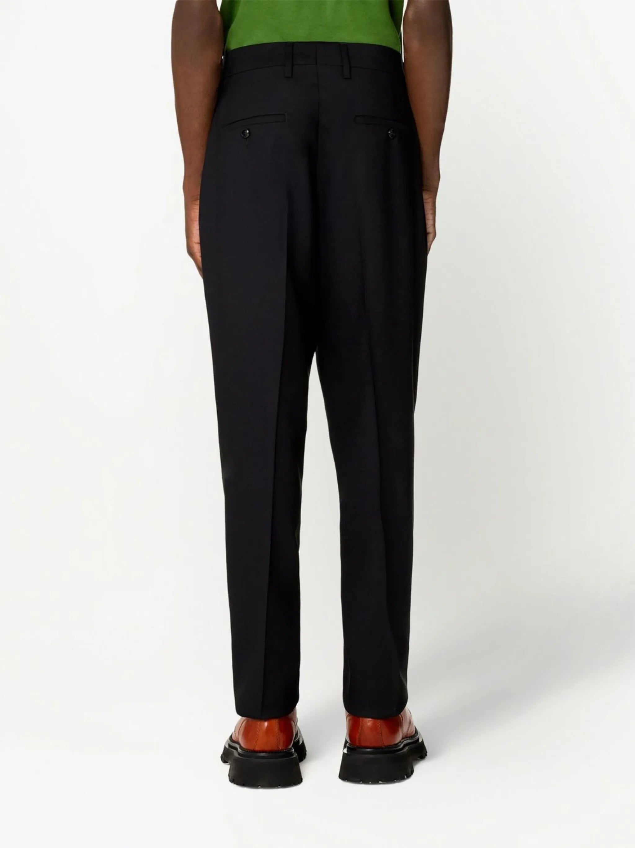 pressed crease tailored trousers