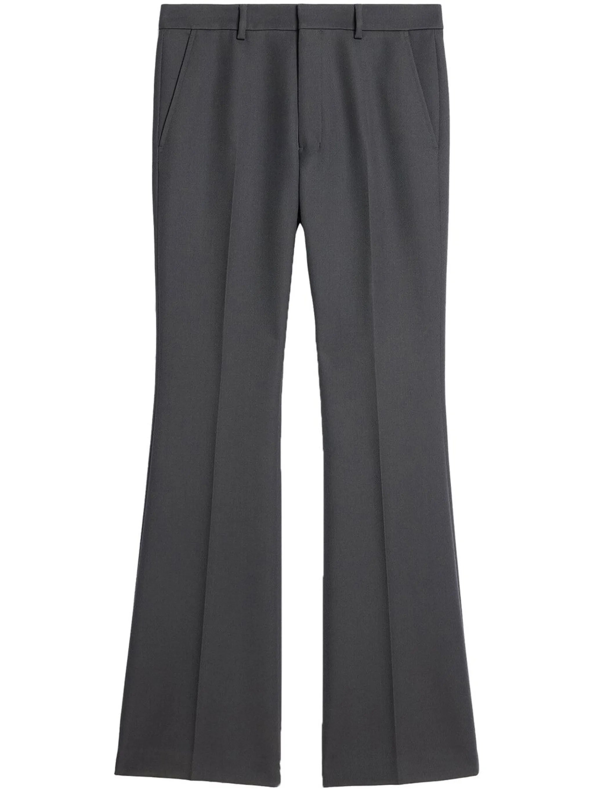 pressed-crease tailored trousers