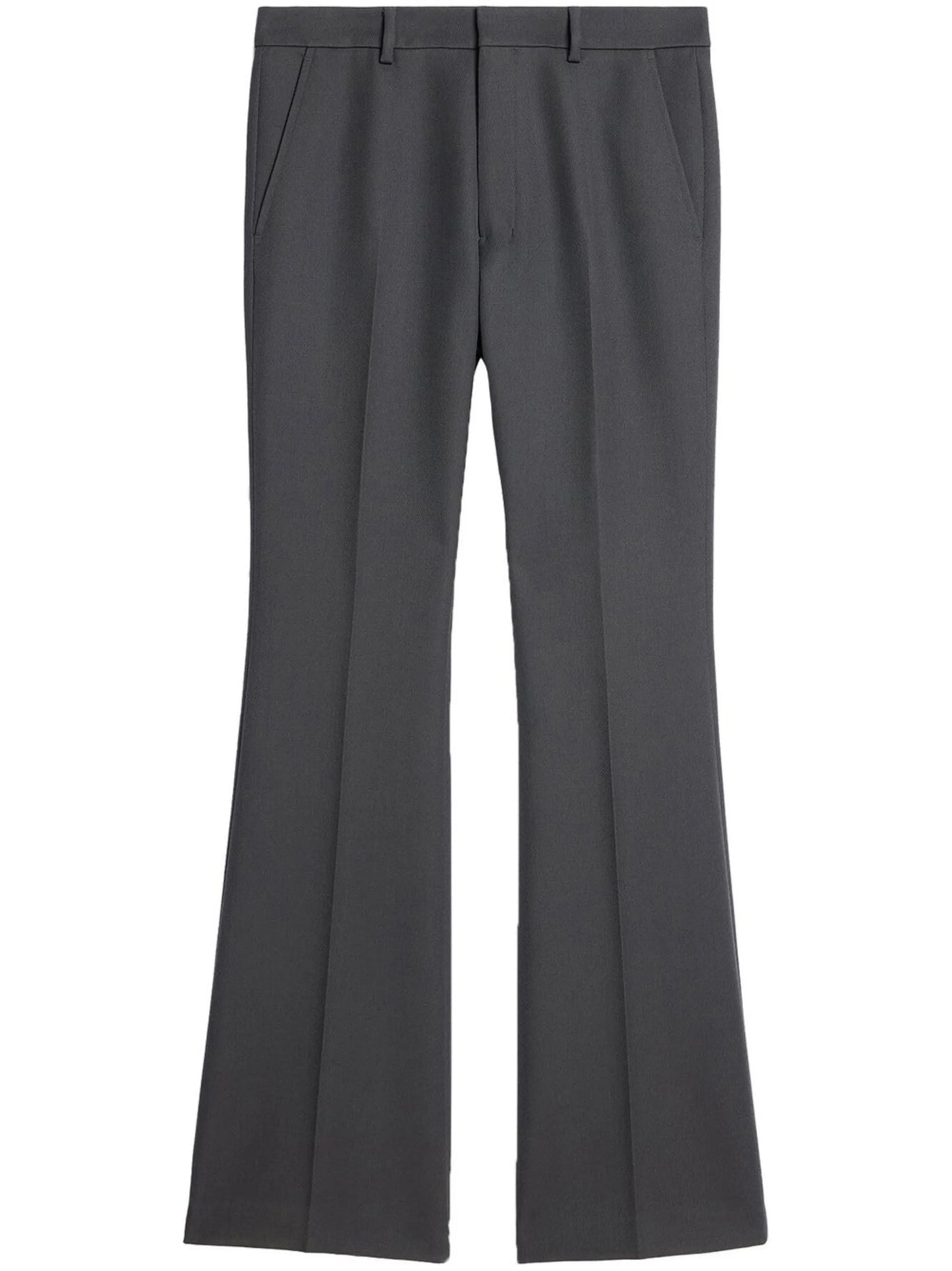 pressed-crease tailored trousers