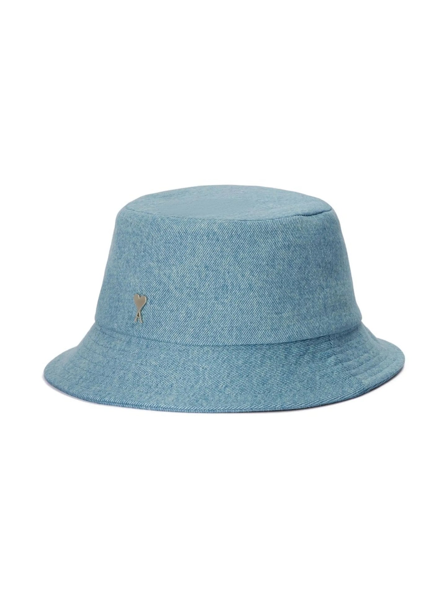 embroidered-logo denim bucket hat