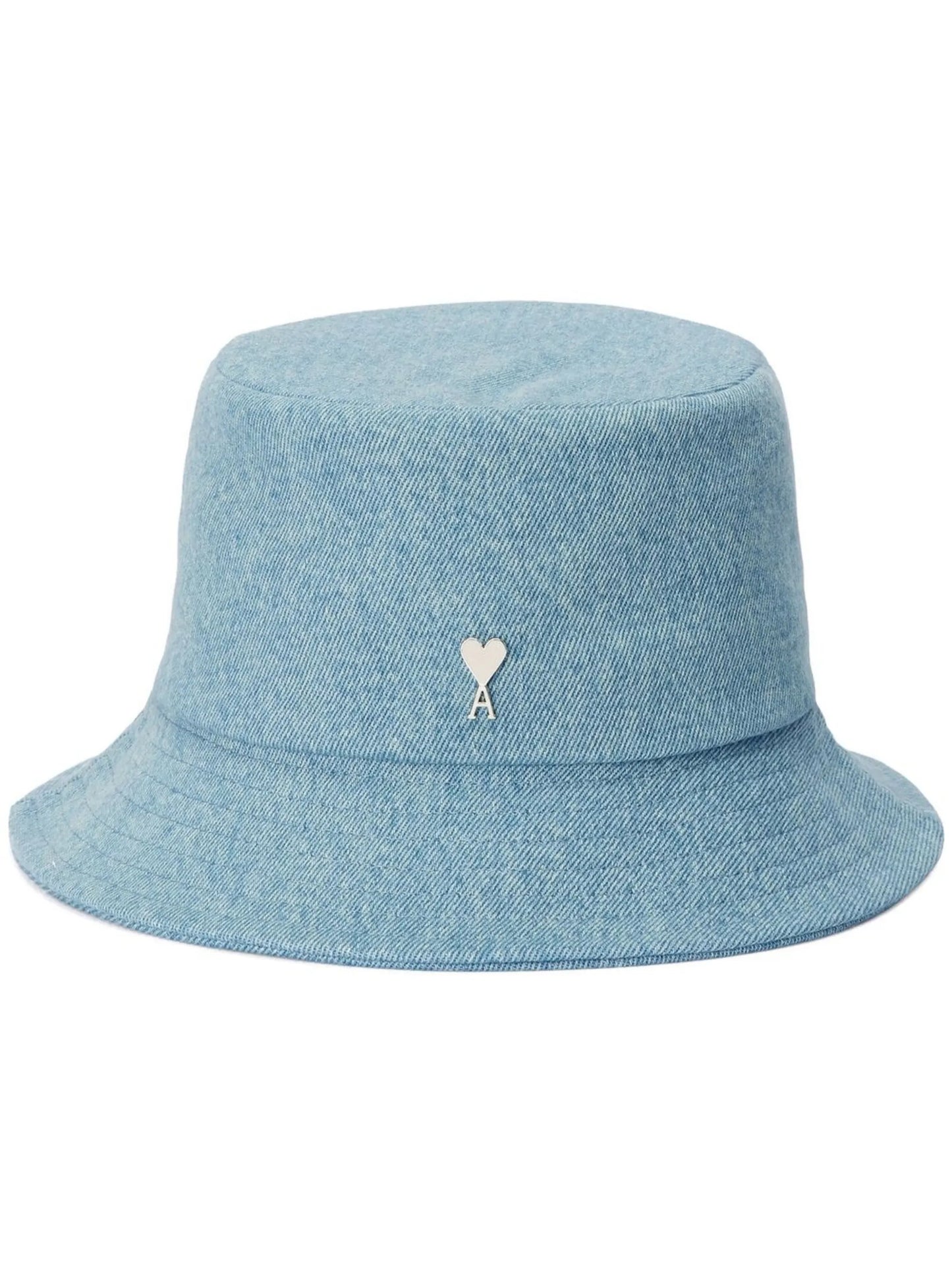 embroidered-logo denim bucket hat