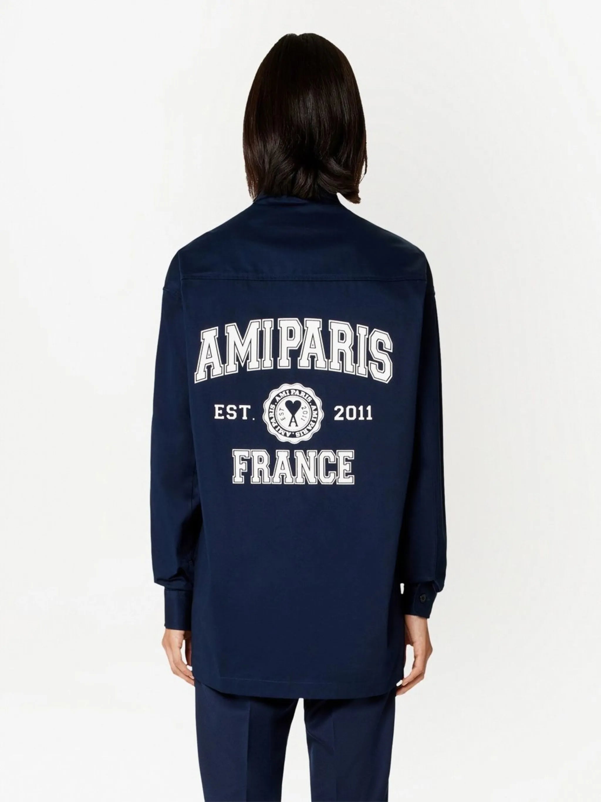 logo-print button-front shirt