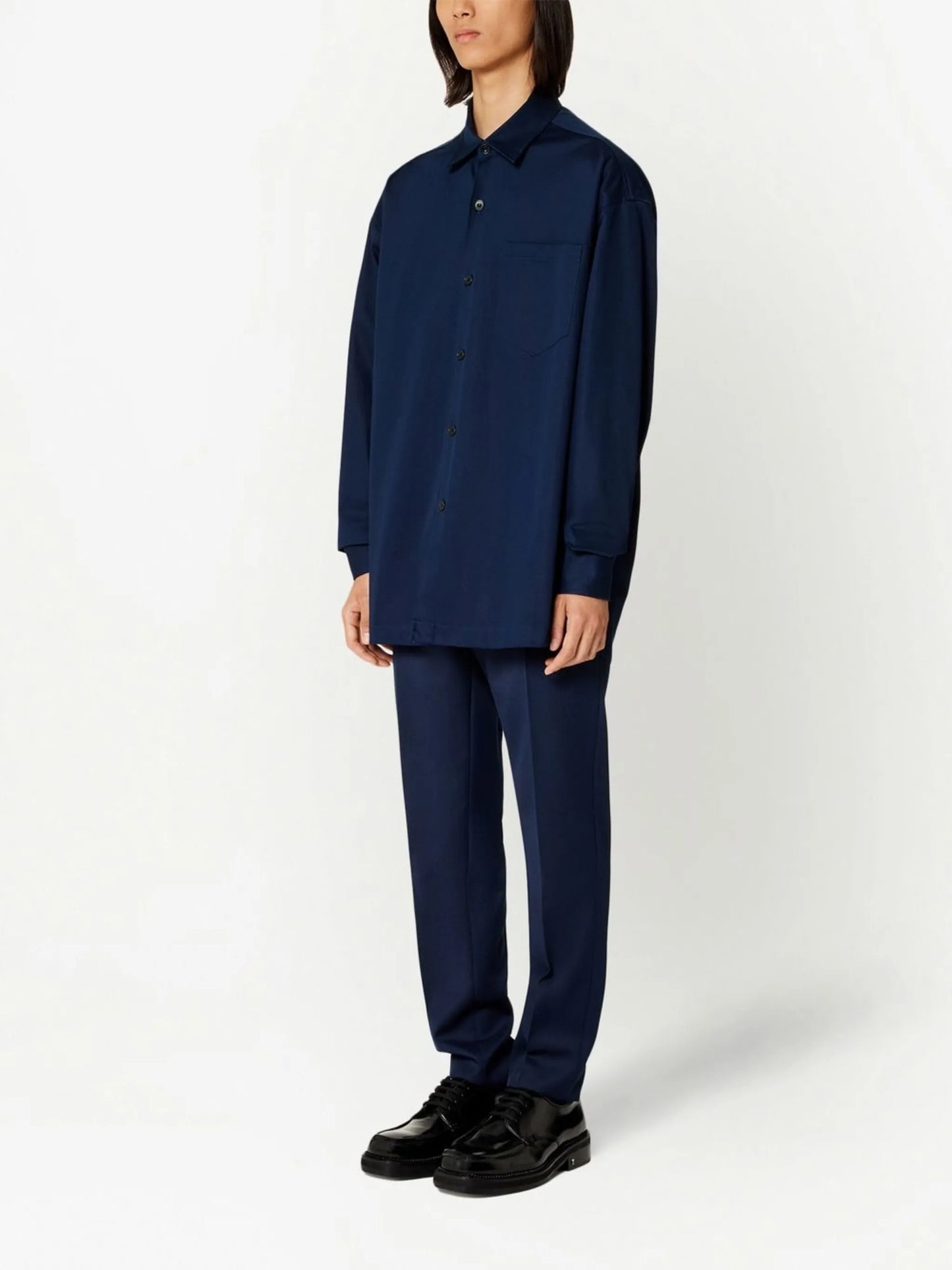 logo-print button-front shirt