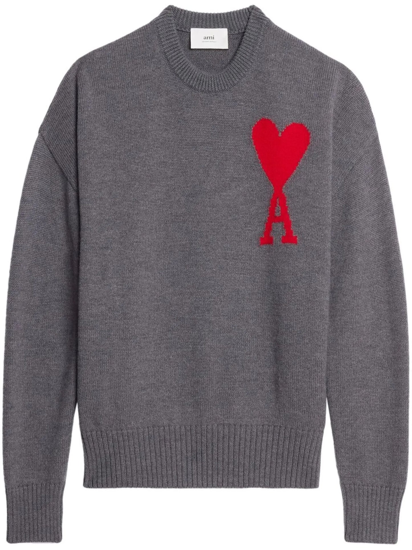 intarsia logo-knit crew neck jumper