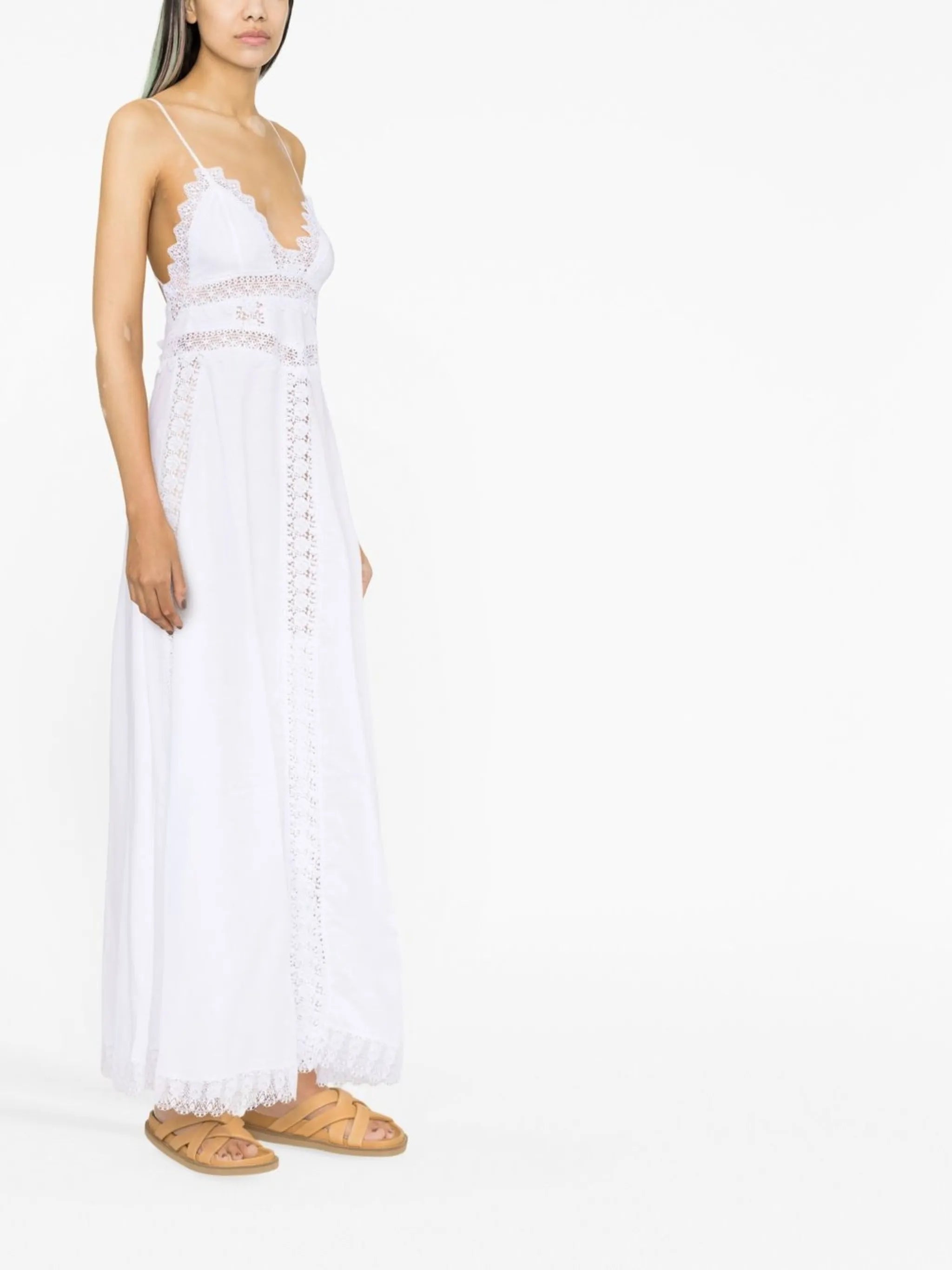 embroidered V-neck maxi dress