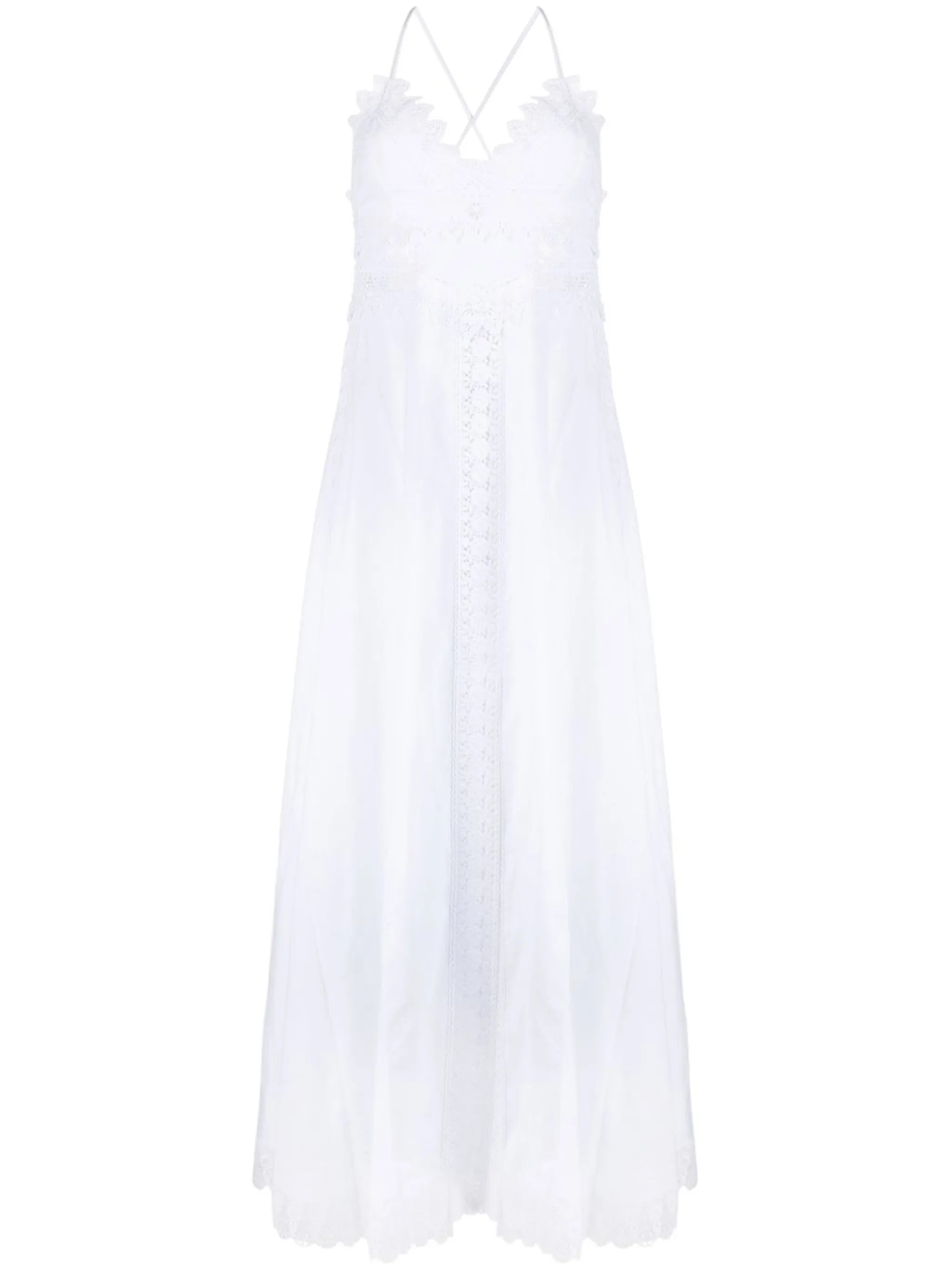 embroidered V-neck maxi dress