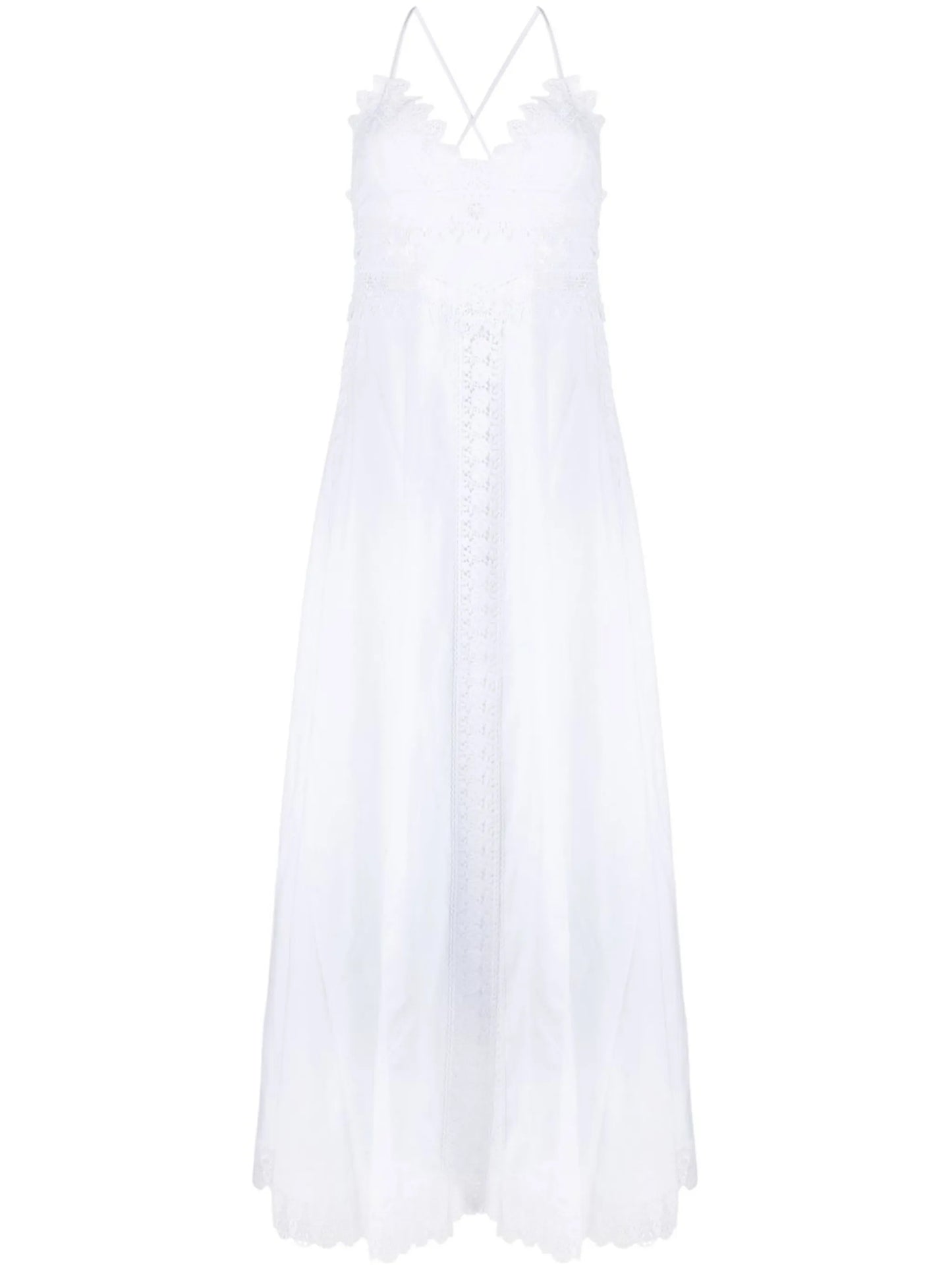 embroidered V-neck maxi dress