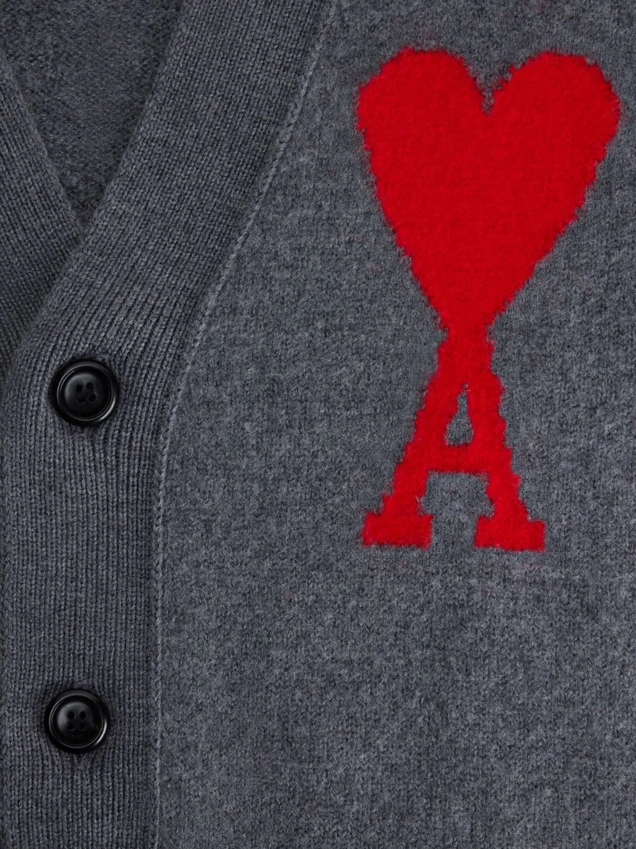 logo-intarsia wool cardigan
