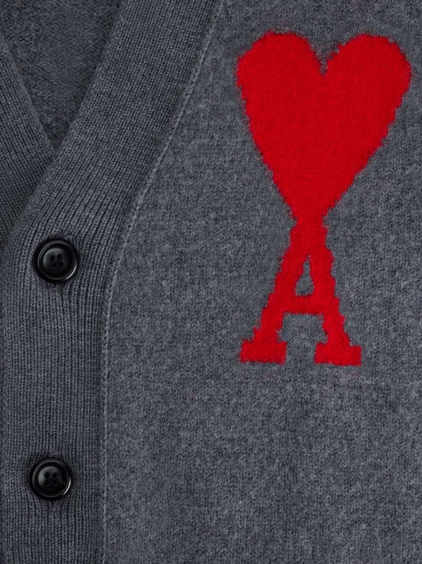logo-intarsia wool cardigan