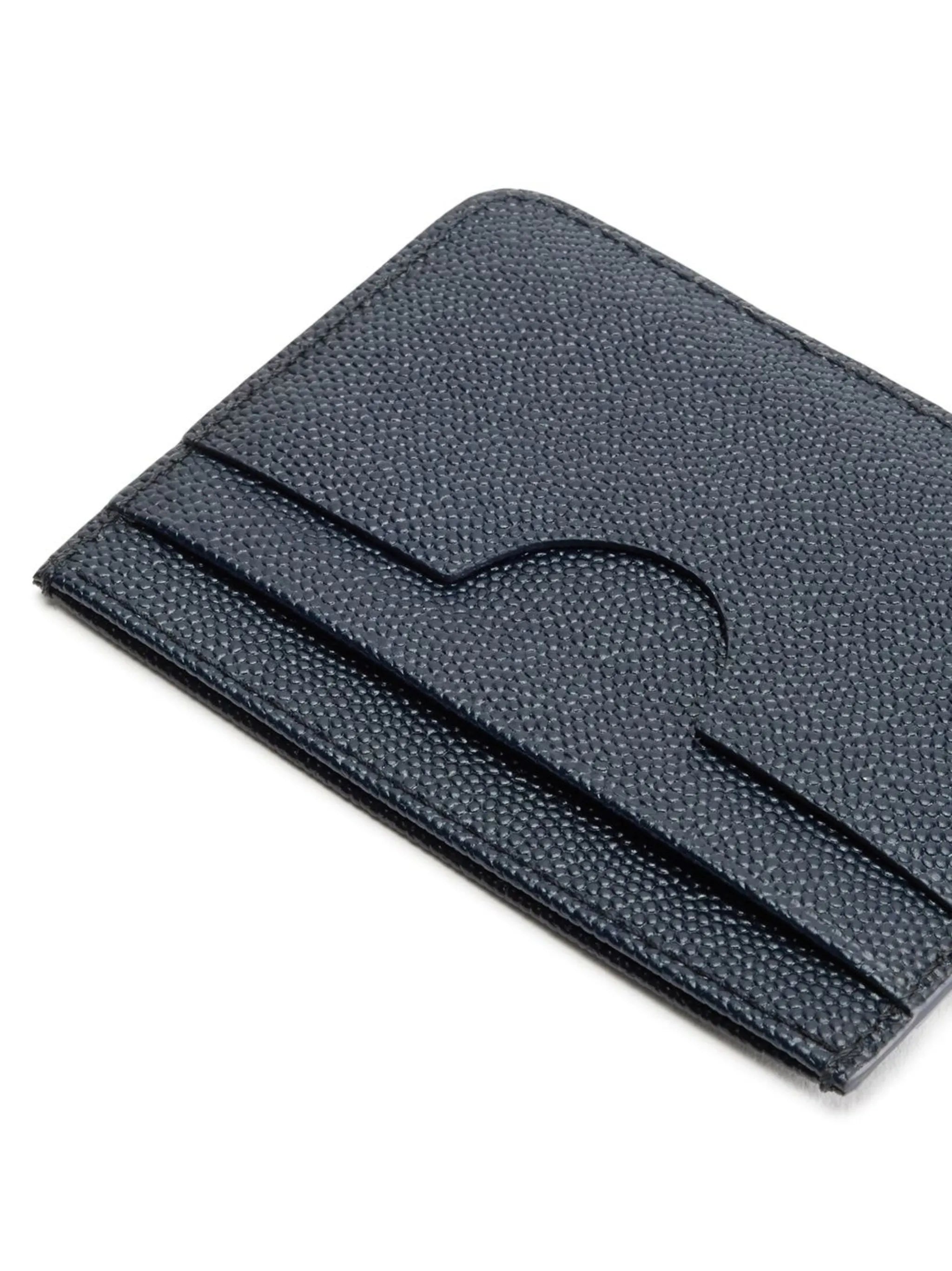 monogram-detail pebbled leather cardholder