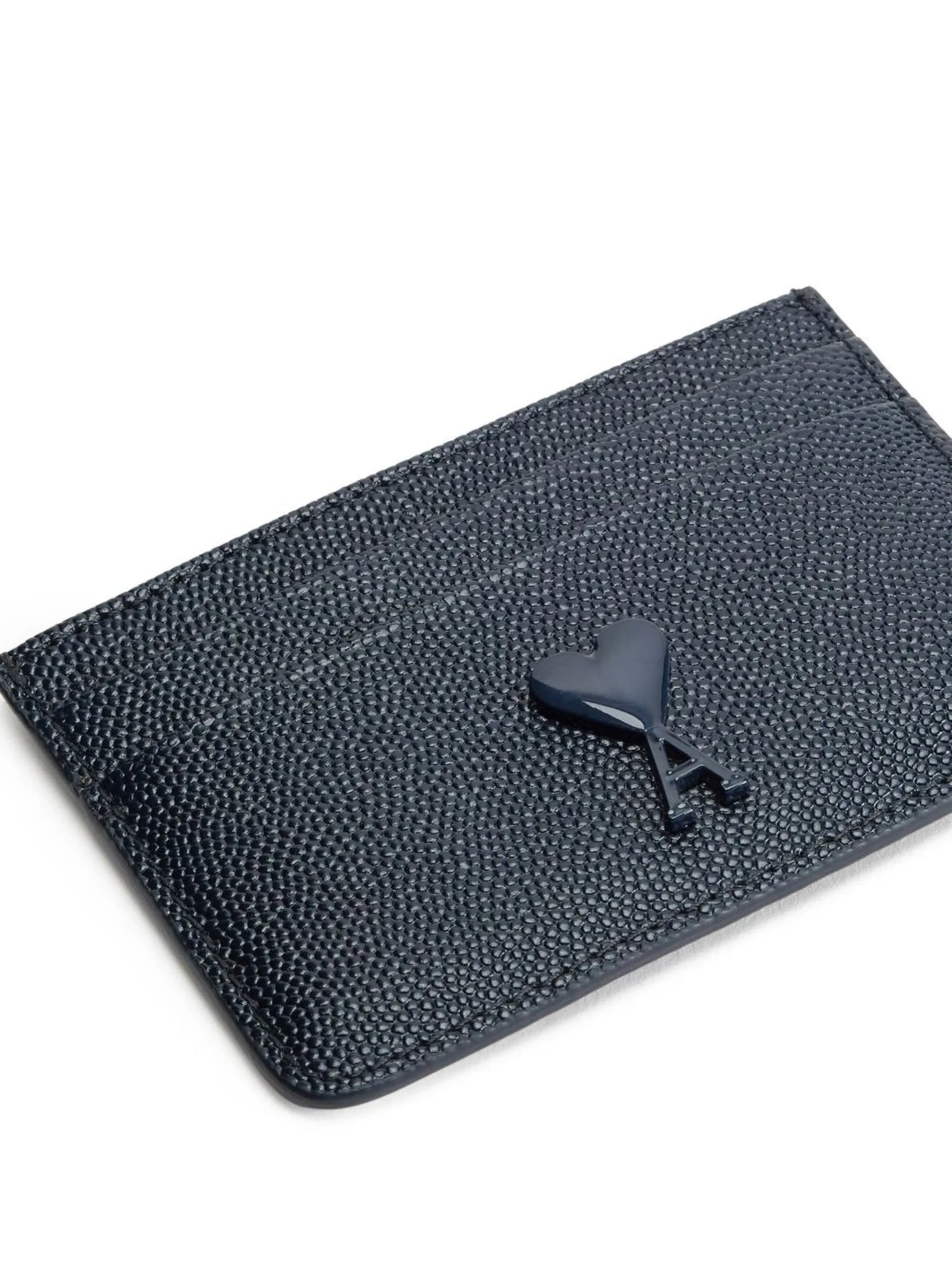monogram-detail pebbled leather cardholder