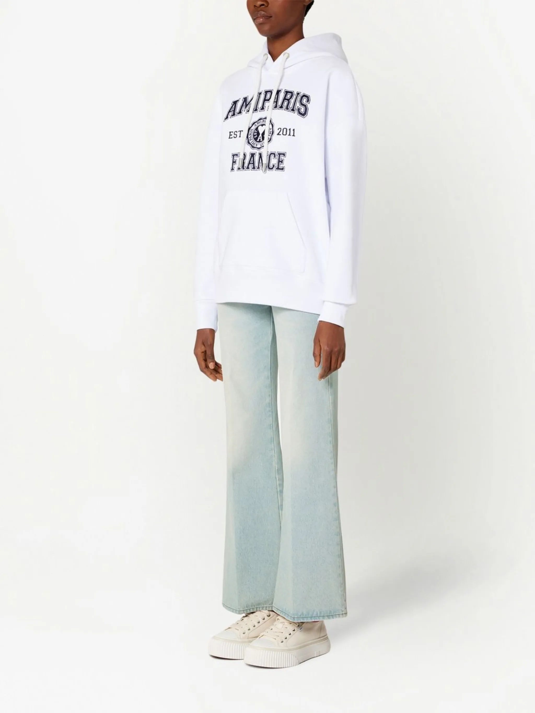 logo-print drawstring hoodie